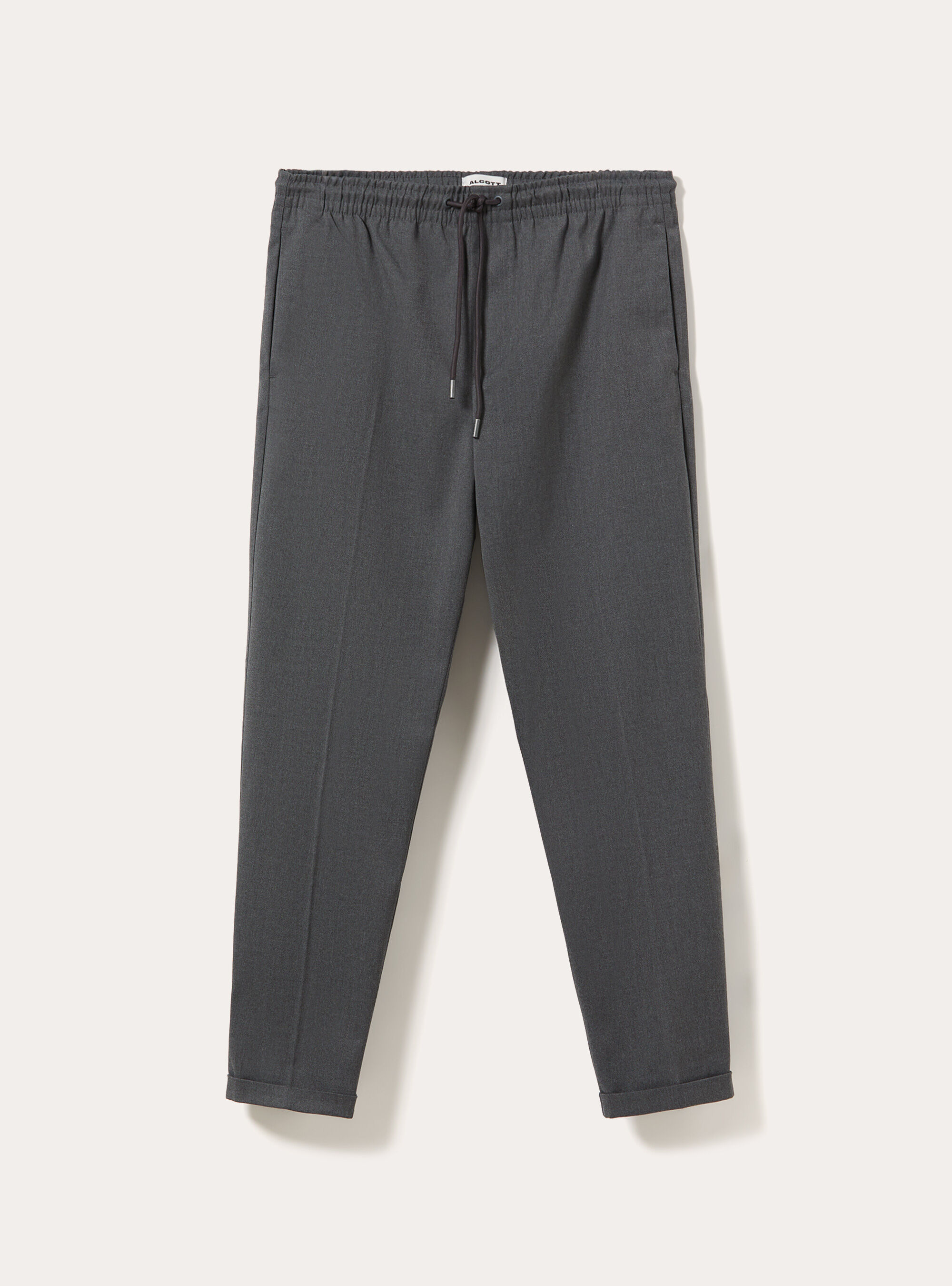Tailored jogger trousers with elasticated drawstring waist, MGY1 GREY MEL DARK