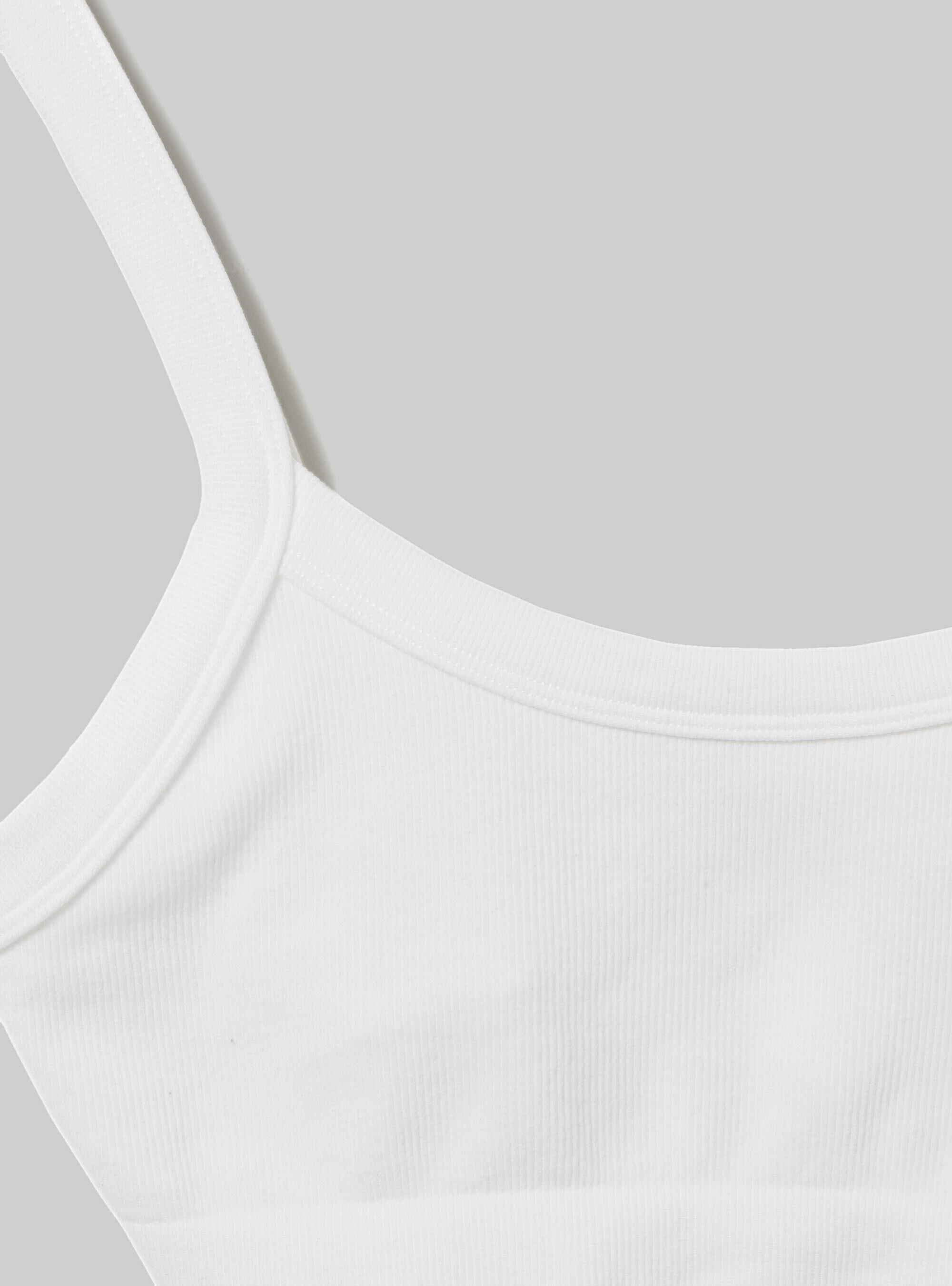 Ribbed brassiere top, WH1 OFF WHITE