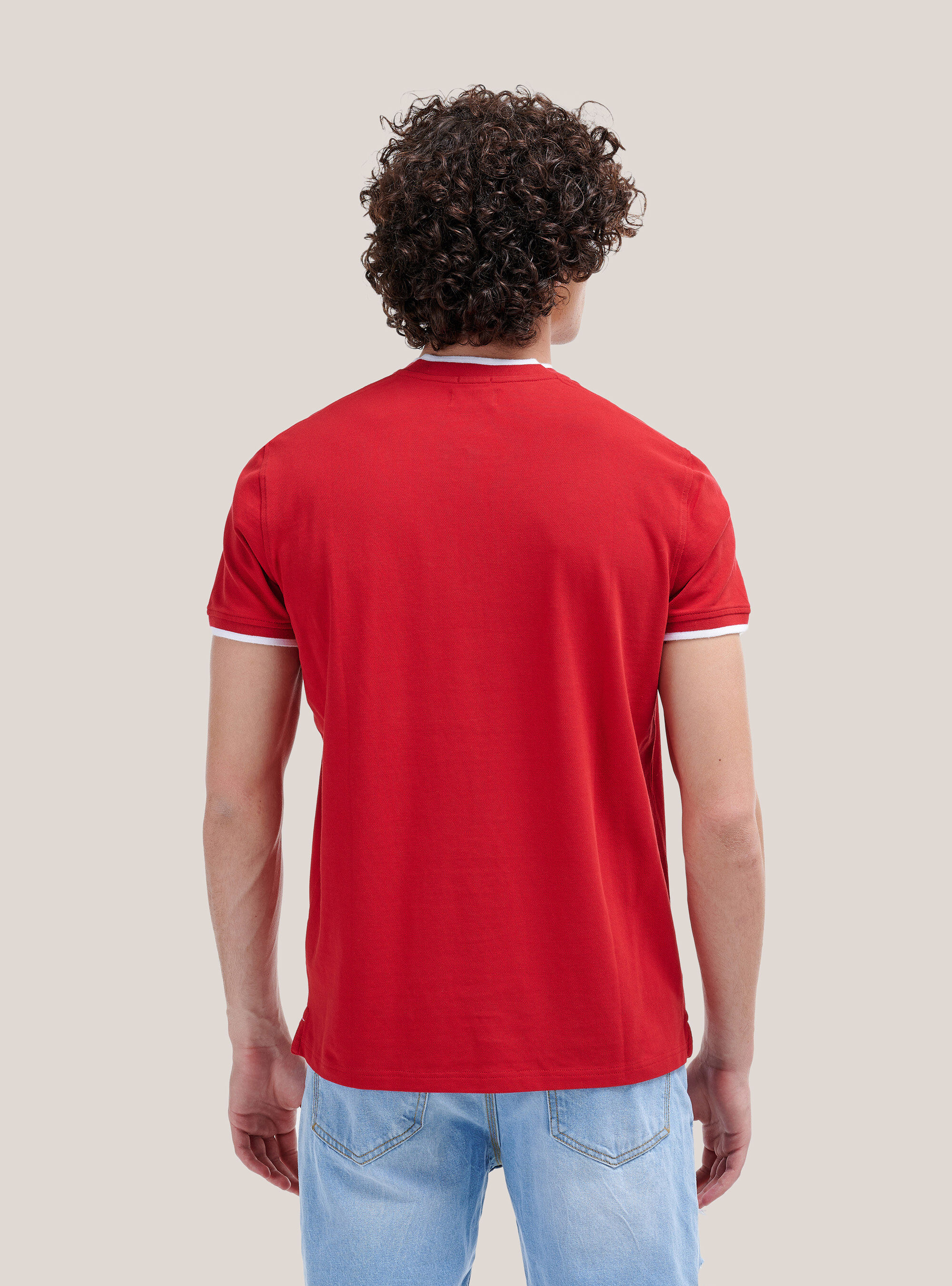 Korean collar polo shirt, RED