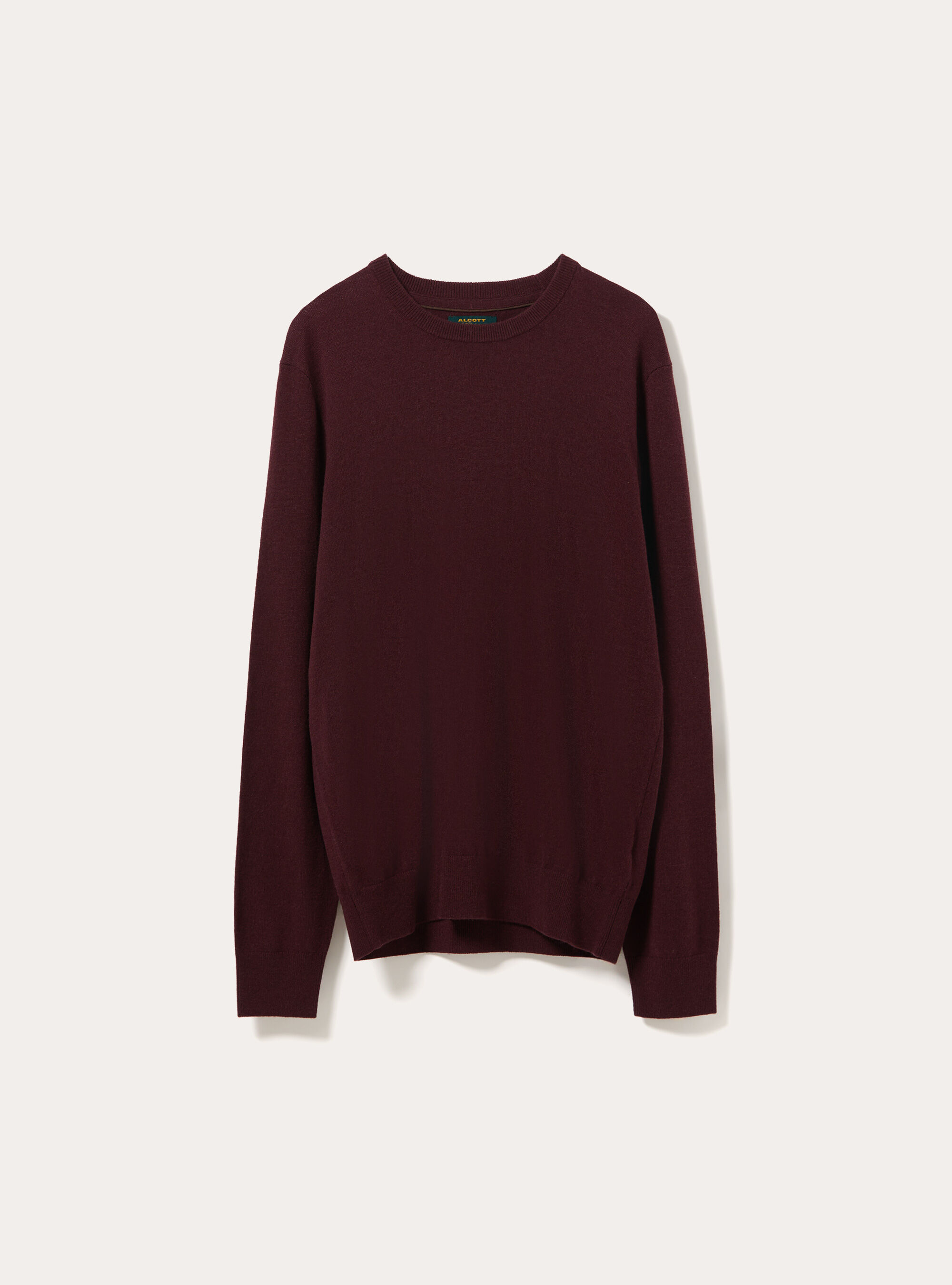 Wool and cashmere blend crewneck jumper, BO1 BORDEAUX DARK