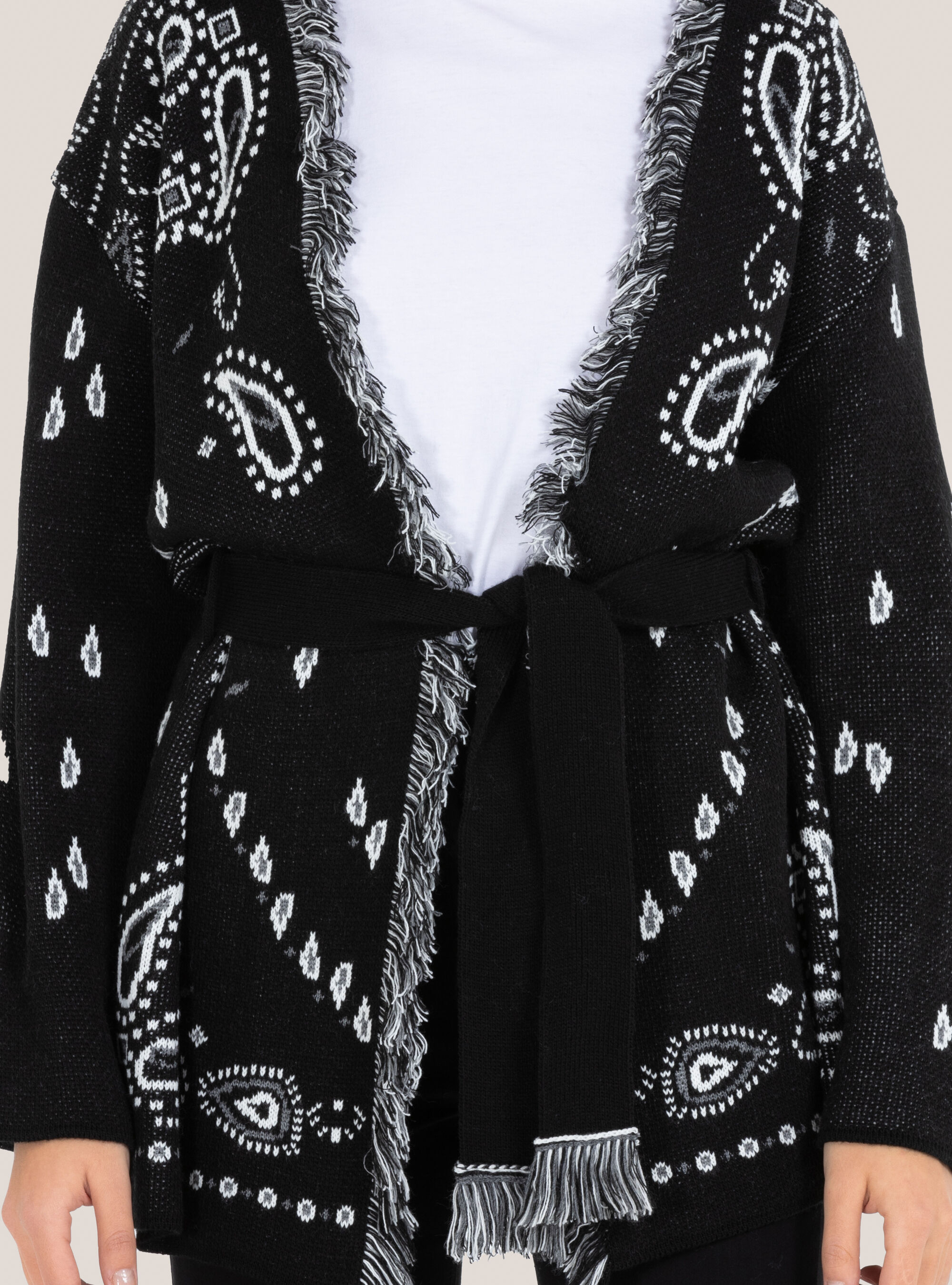 Cardigan con disegno paisley, MULTICOLORE