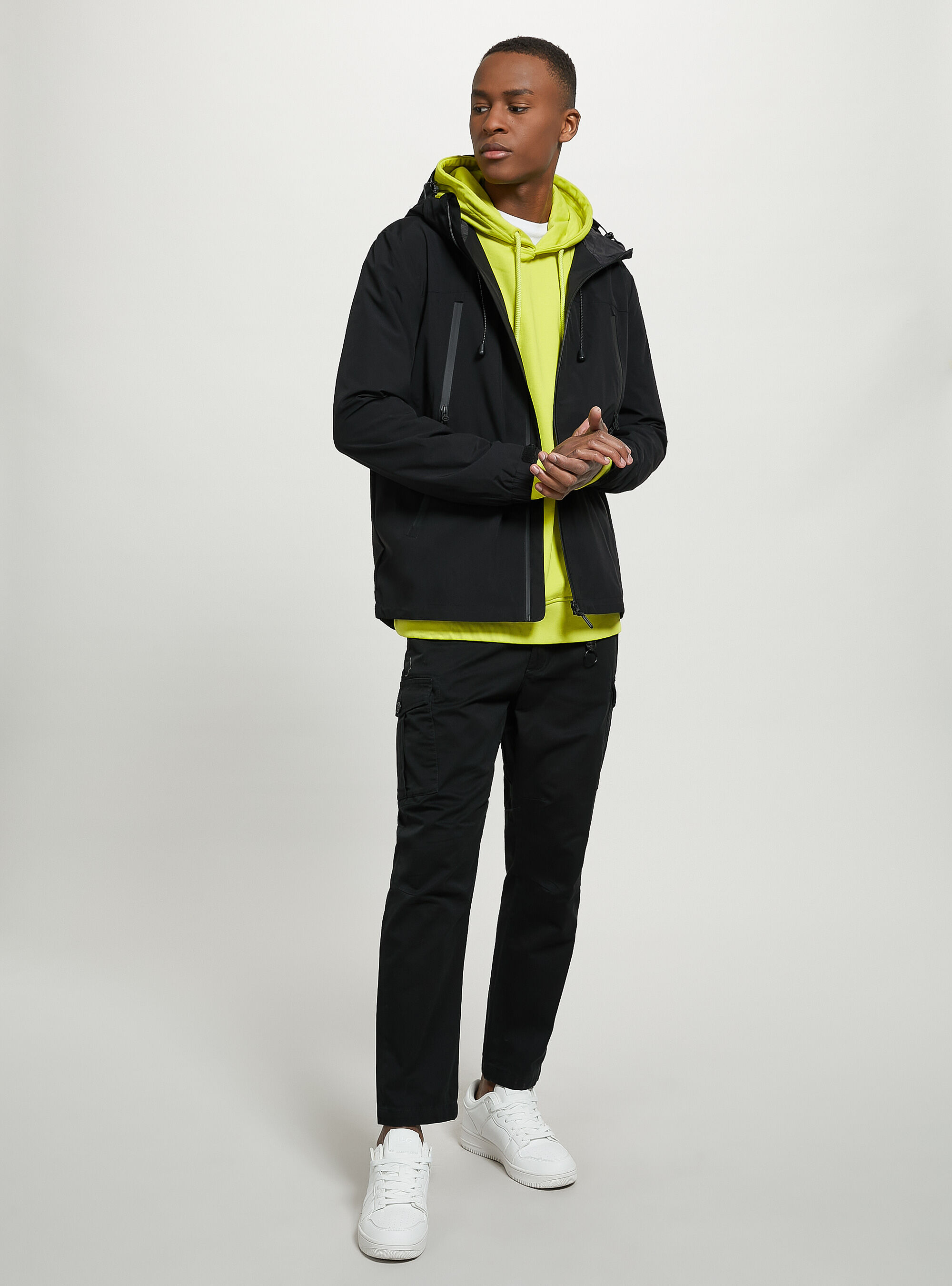 Veste &agrave; capuche imperm&eacute;able, BK1 BLACK