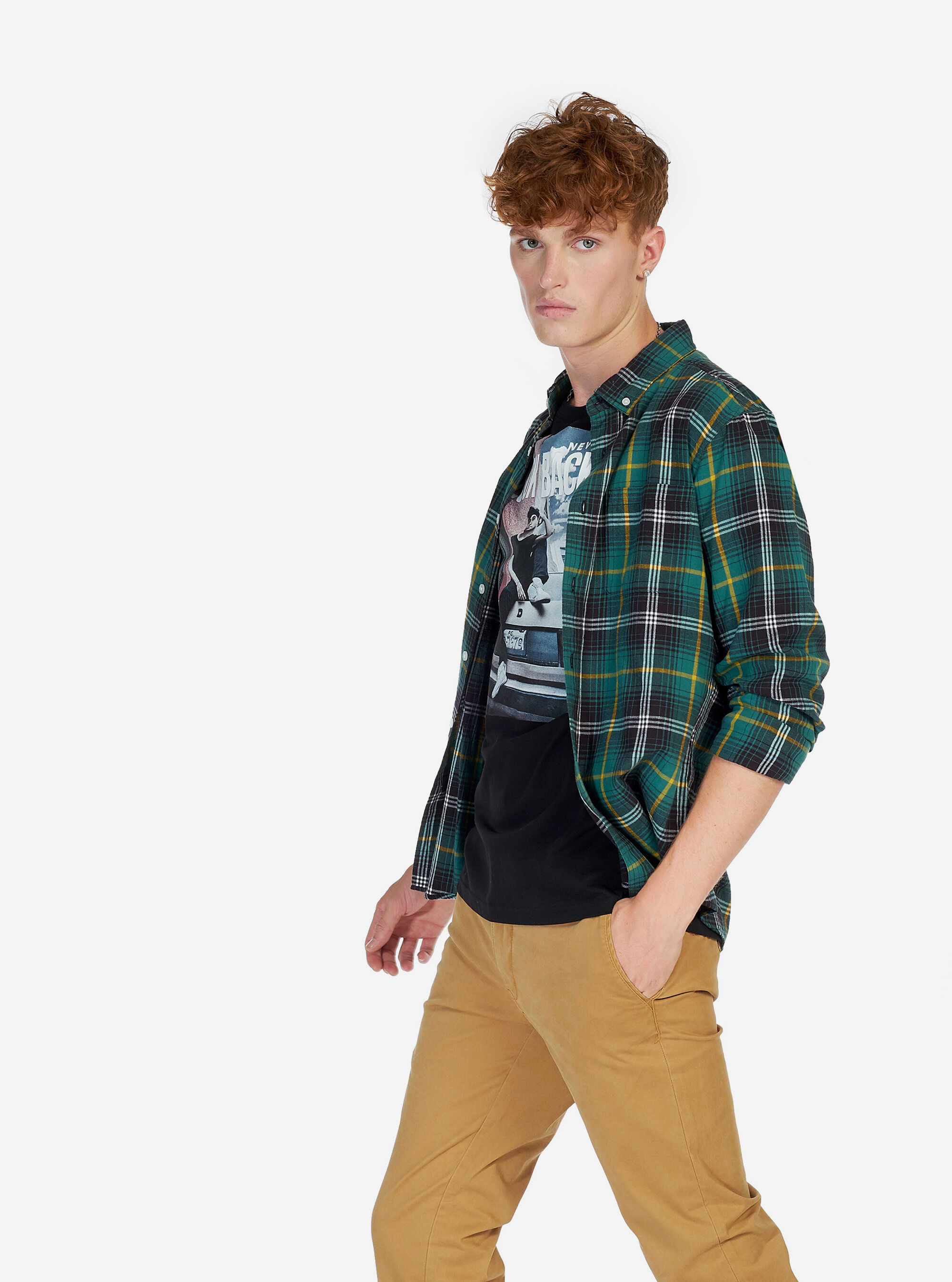 Camicia a quadri, VERDE