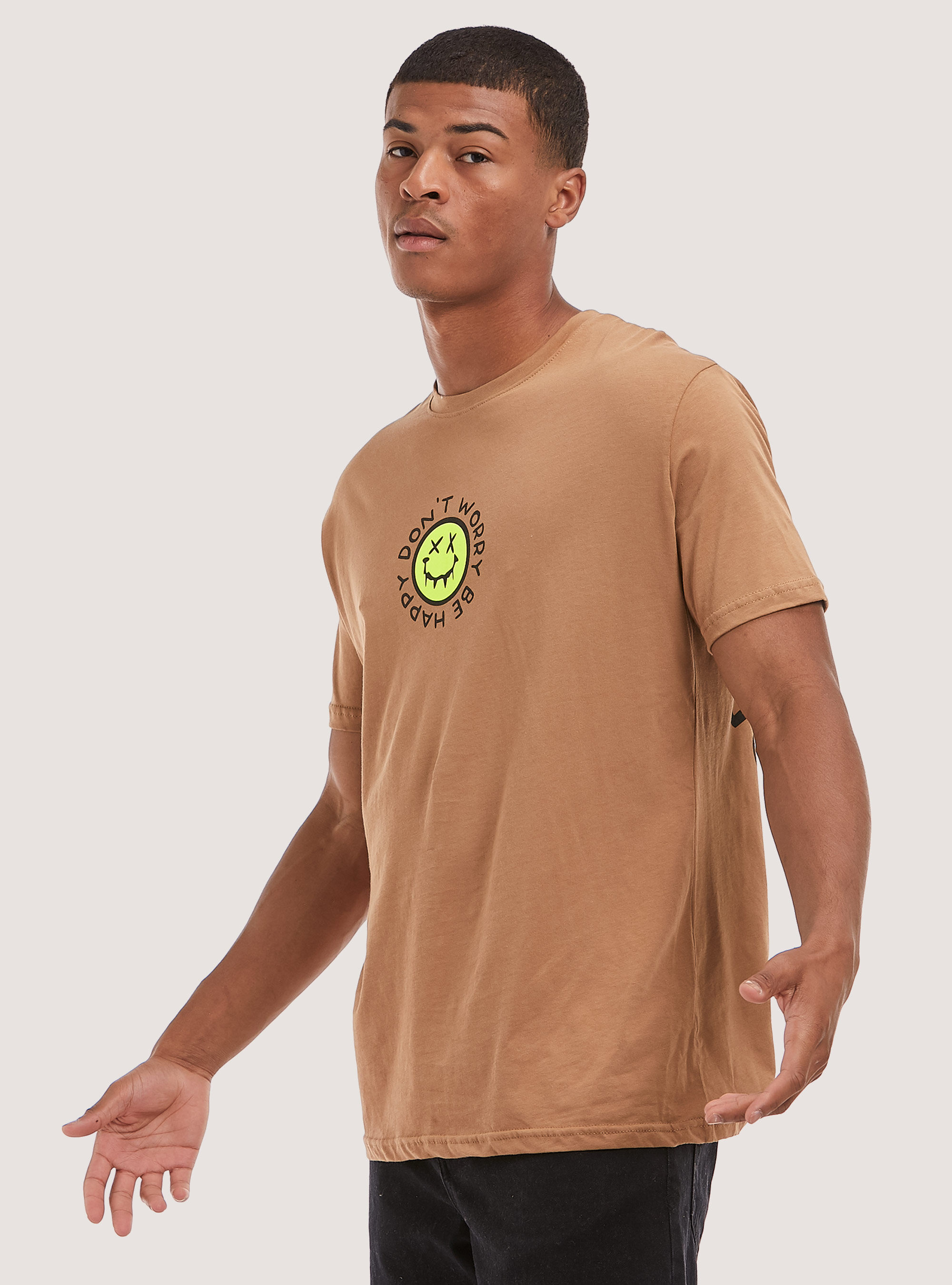 T-shirt with Smile Collection print, BG1 BEIGE DARK