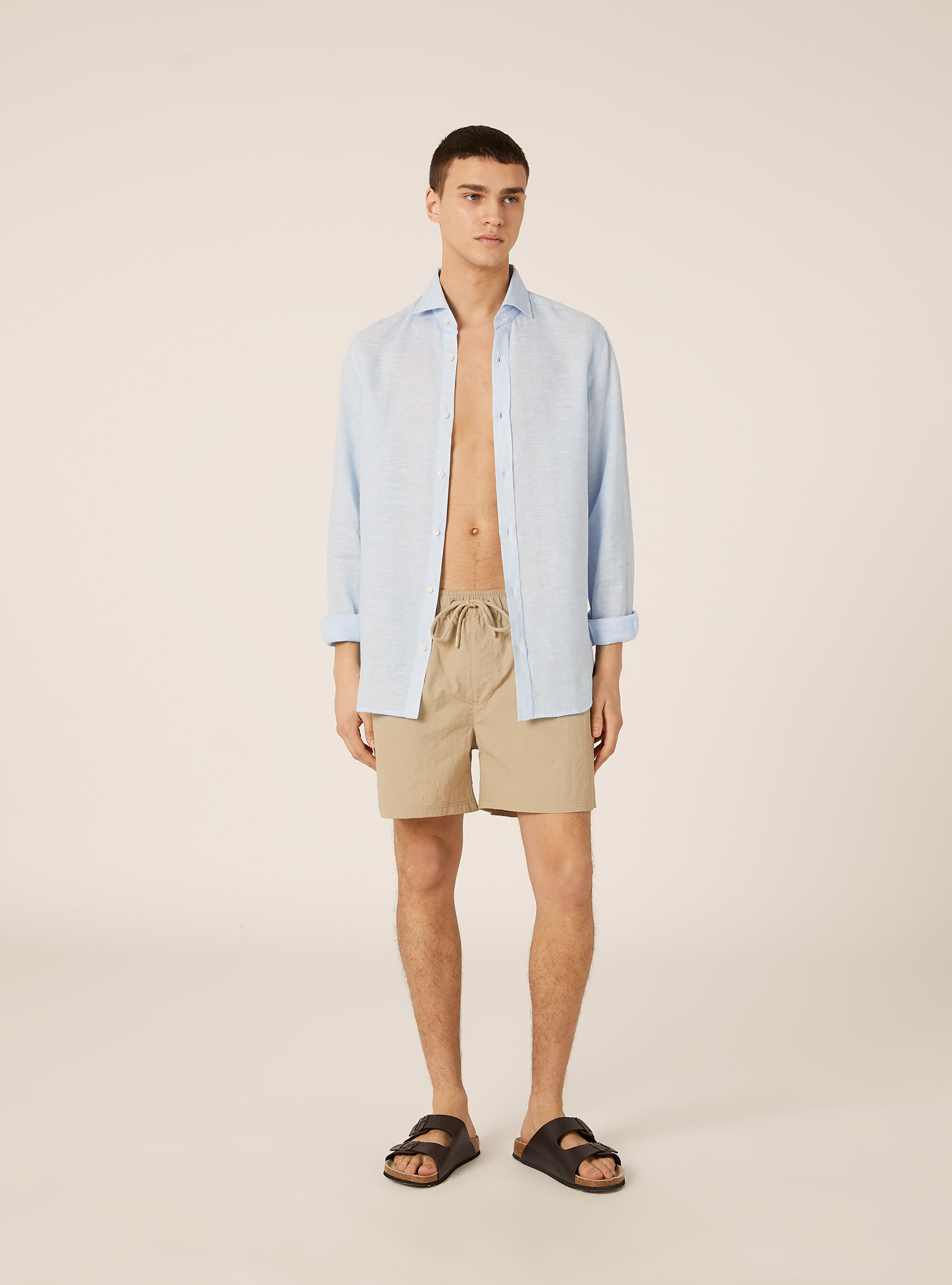 Drawstring Swim Shorts Bermuda, BG2 BEIGE MEDIUM