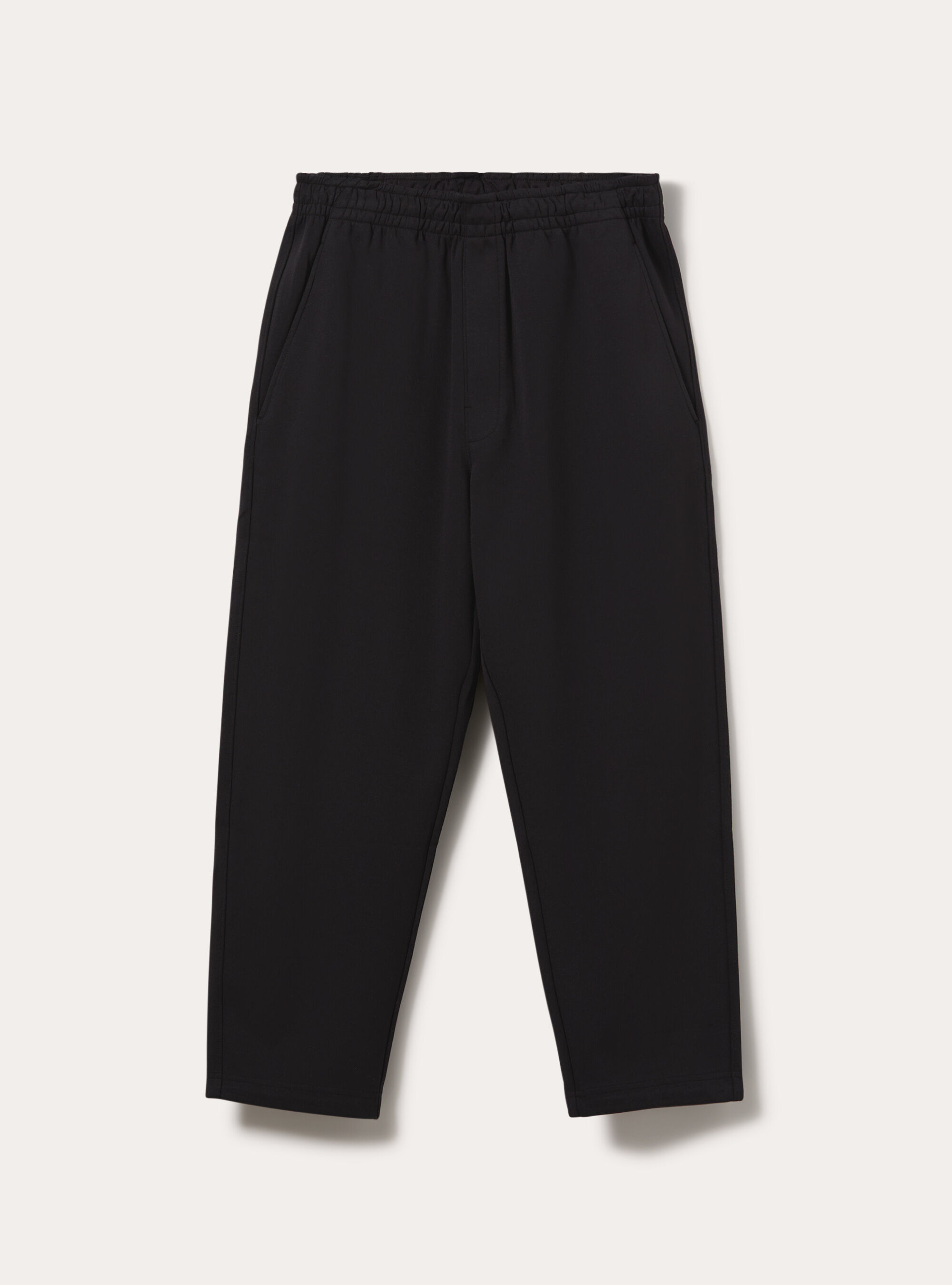 Straight leg interlock fabric jogger trousers, BK3 BLACK CHARCOAL