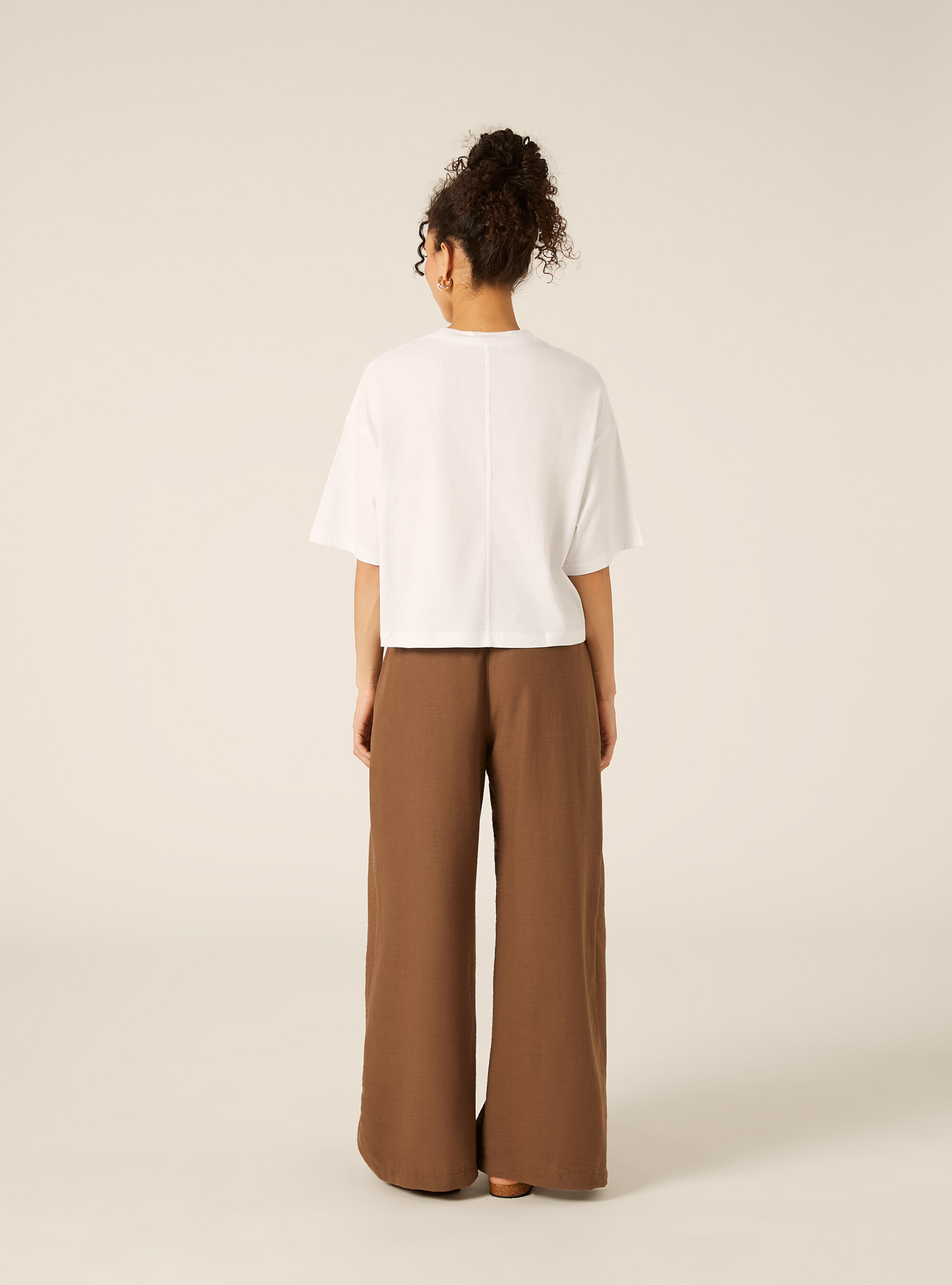 Metallic Print Crop T-Shirt, WH3 WHITE