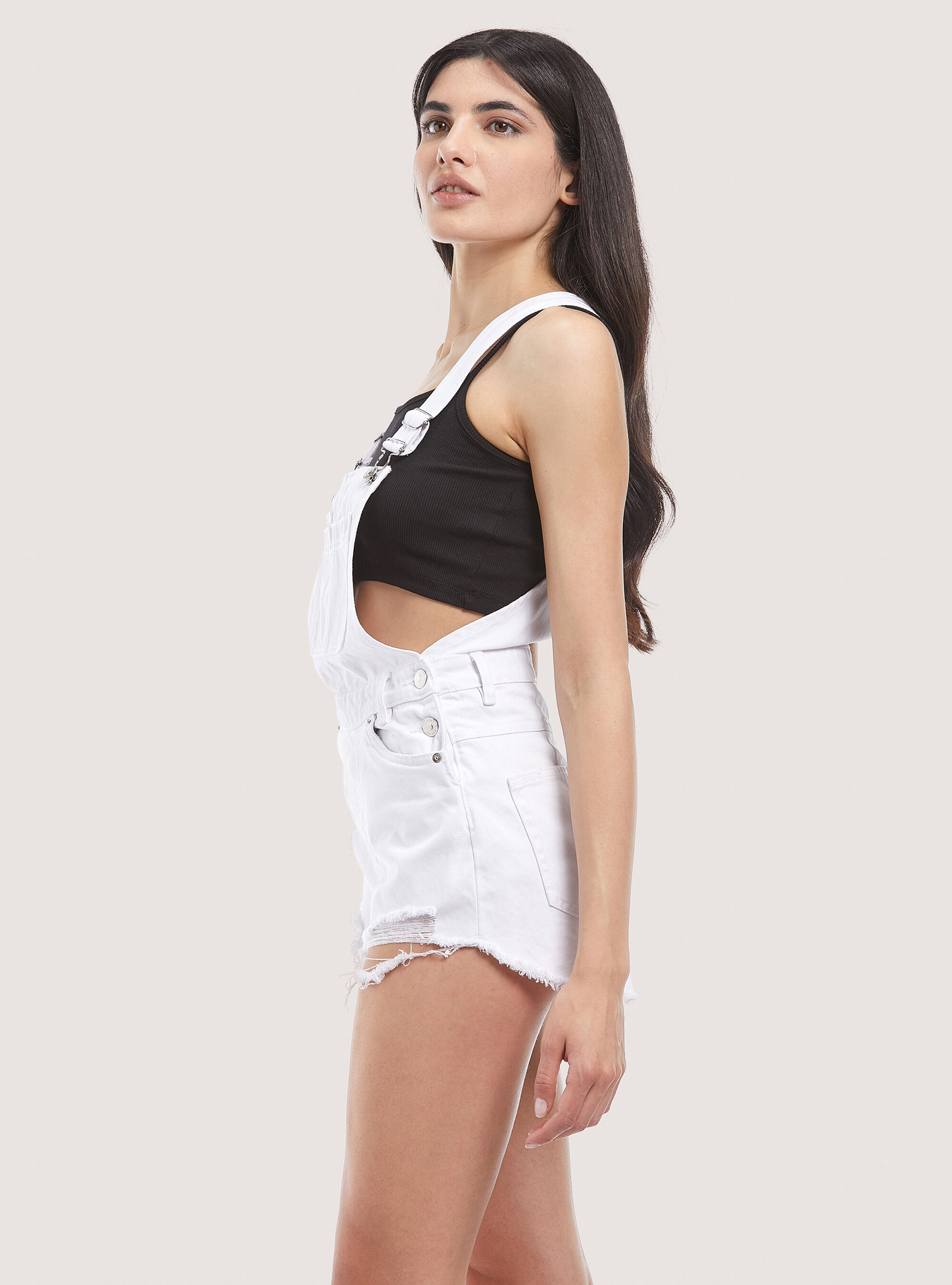 Denim dungarees shorts