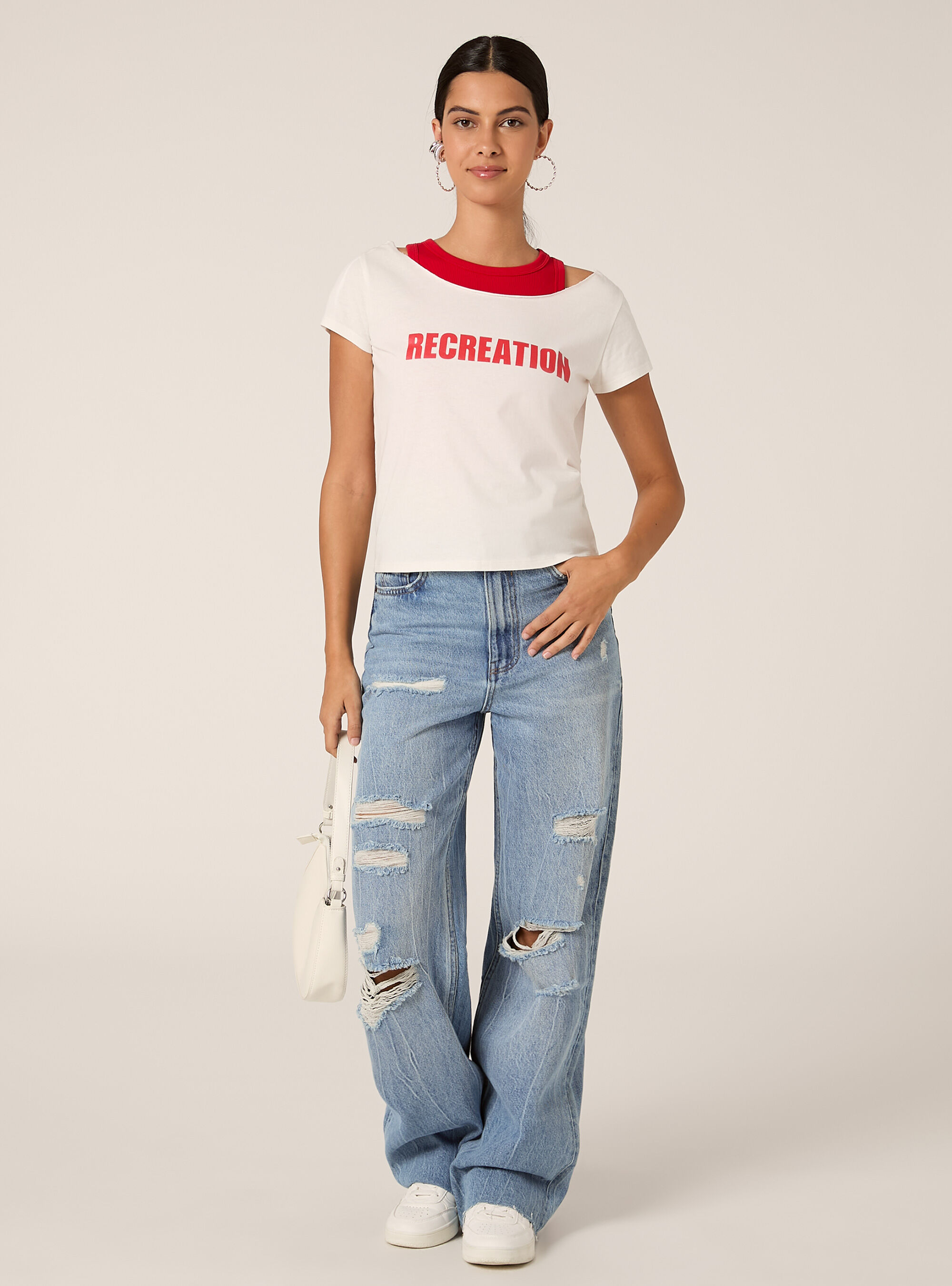 Boat neck T-shirt, WH1 OFF WHITE