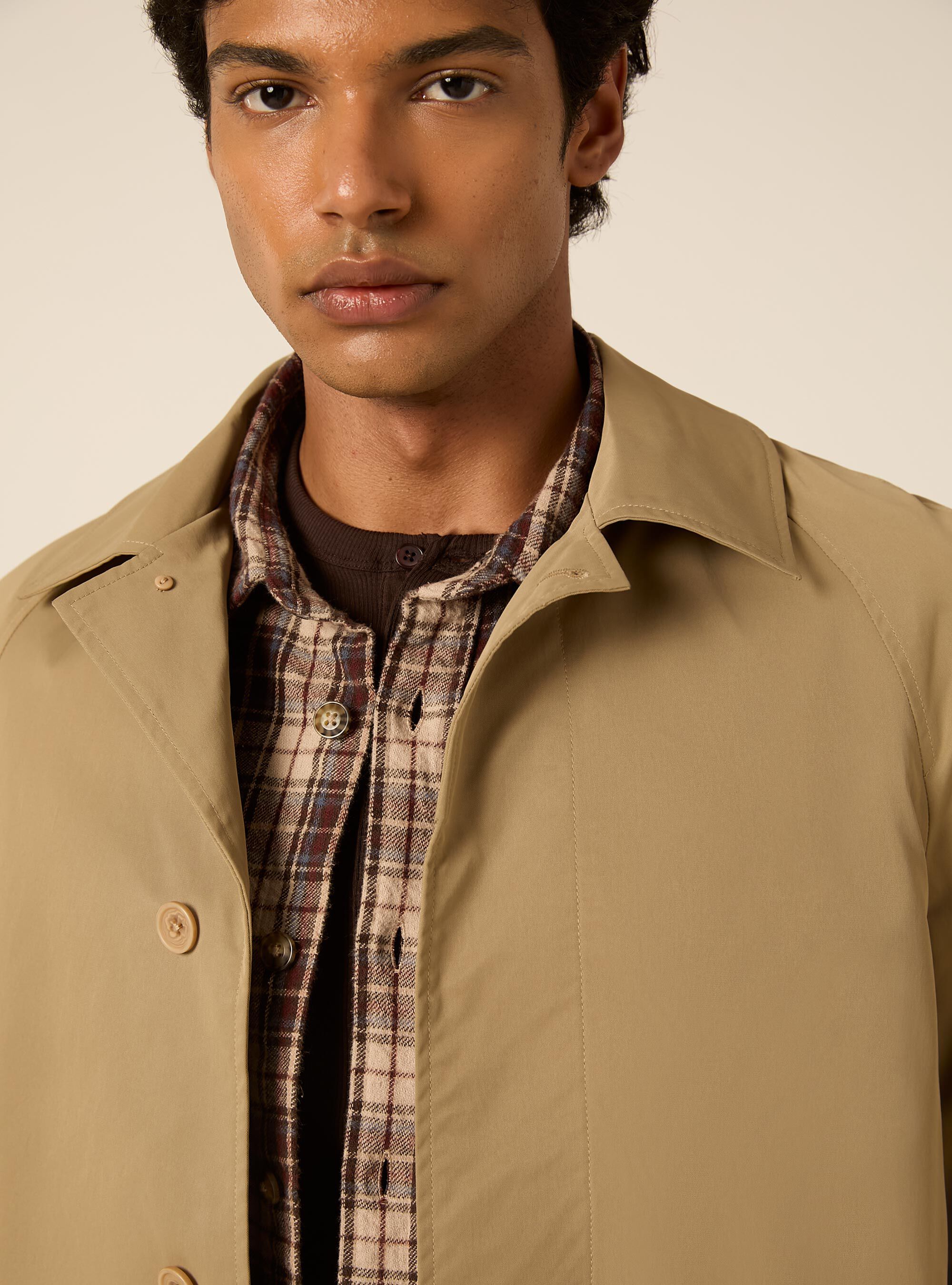 Mid length single breasted trench coat, BG2 BEIGE MEDIUM