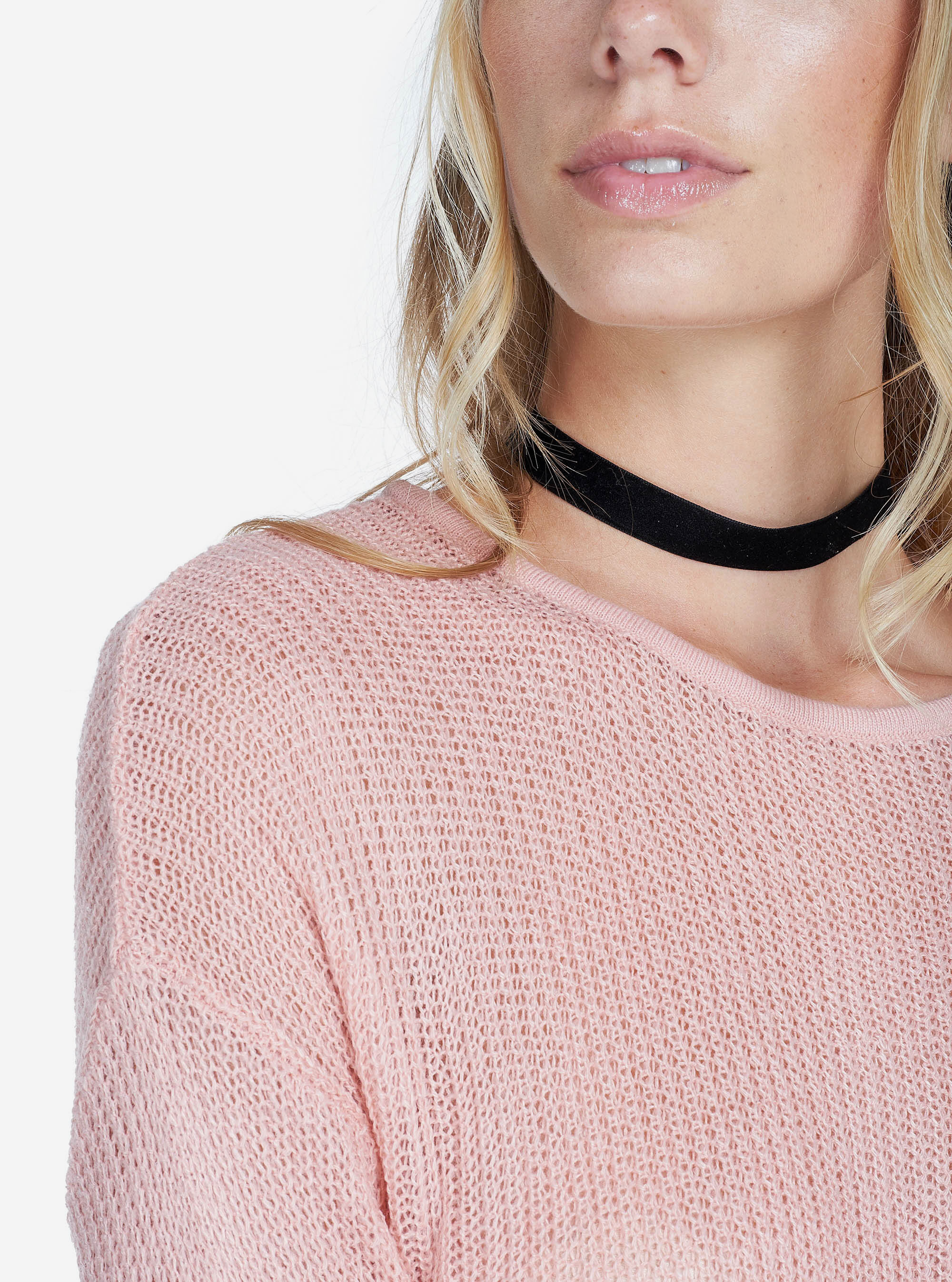 WIDE SWEATER WITH SIDE SLITS, PINK