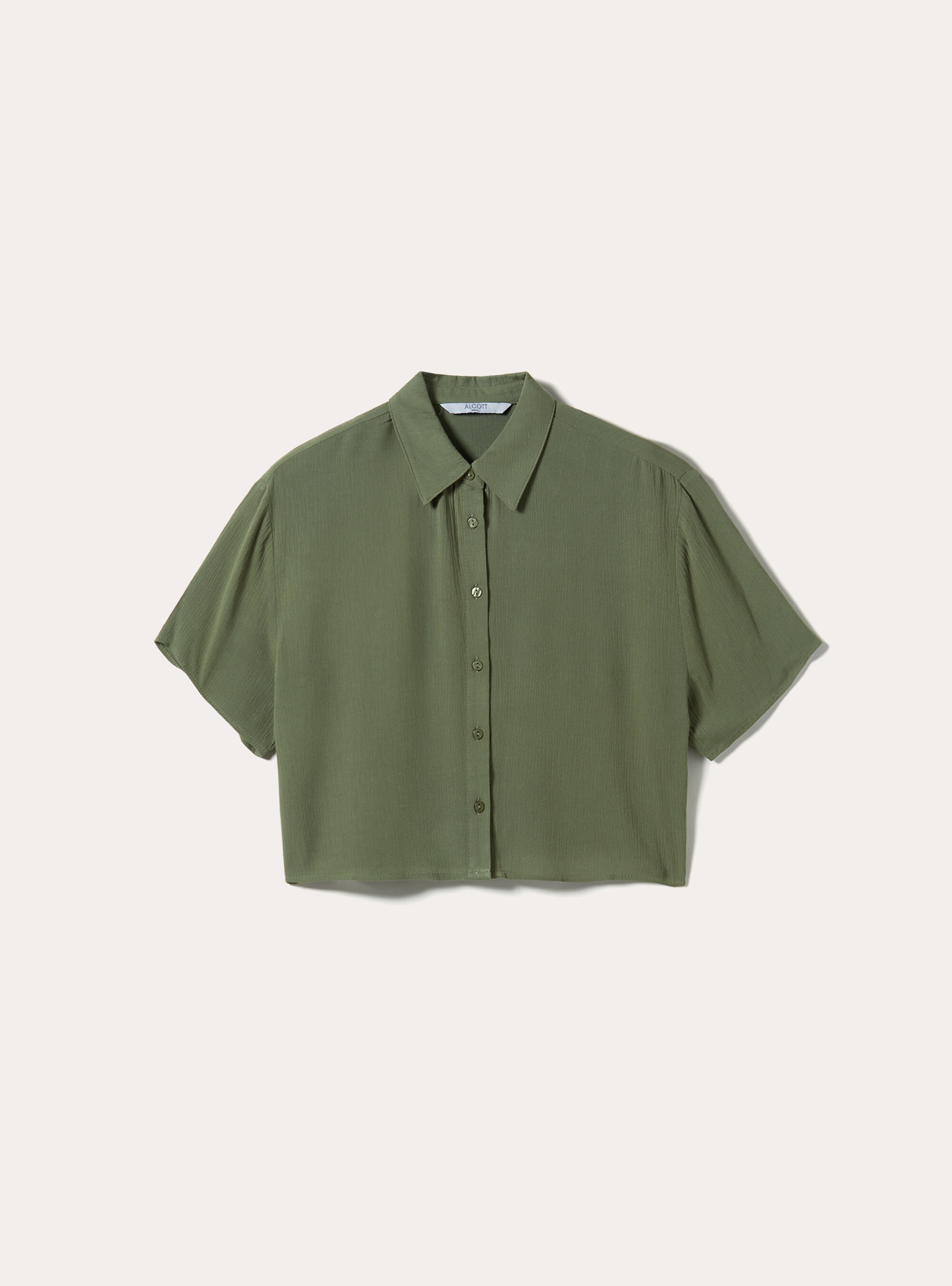 Cropped shirt with short sleeves, KY3 KAKY LIGHT