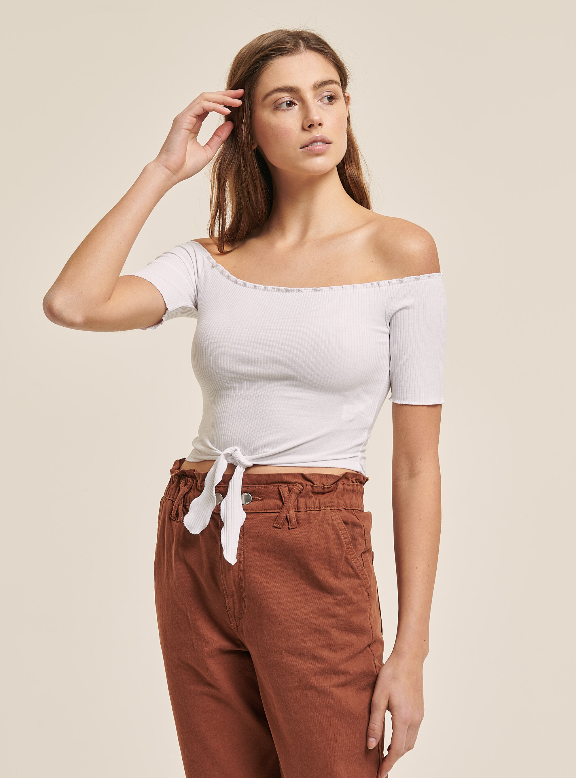 Camiseta escote bardot top