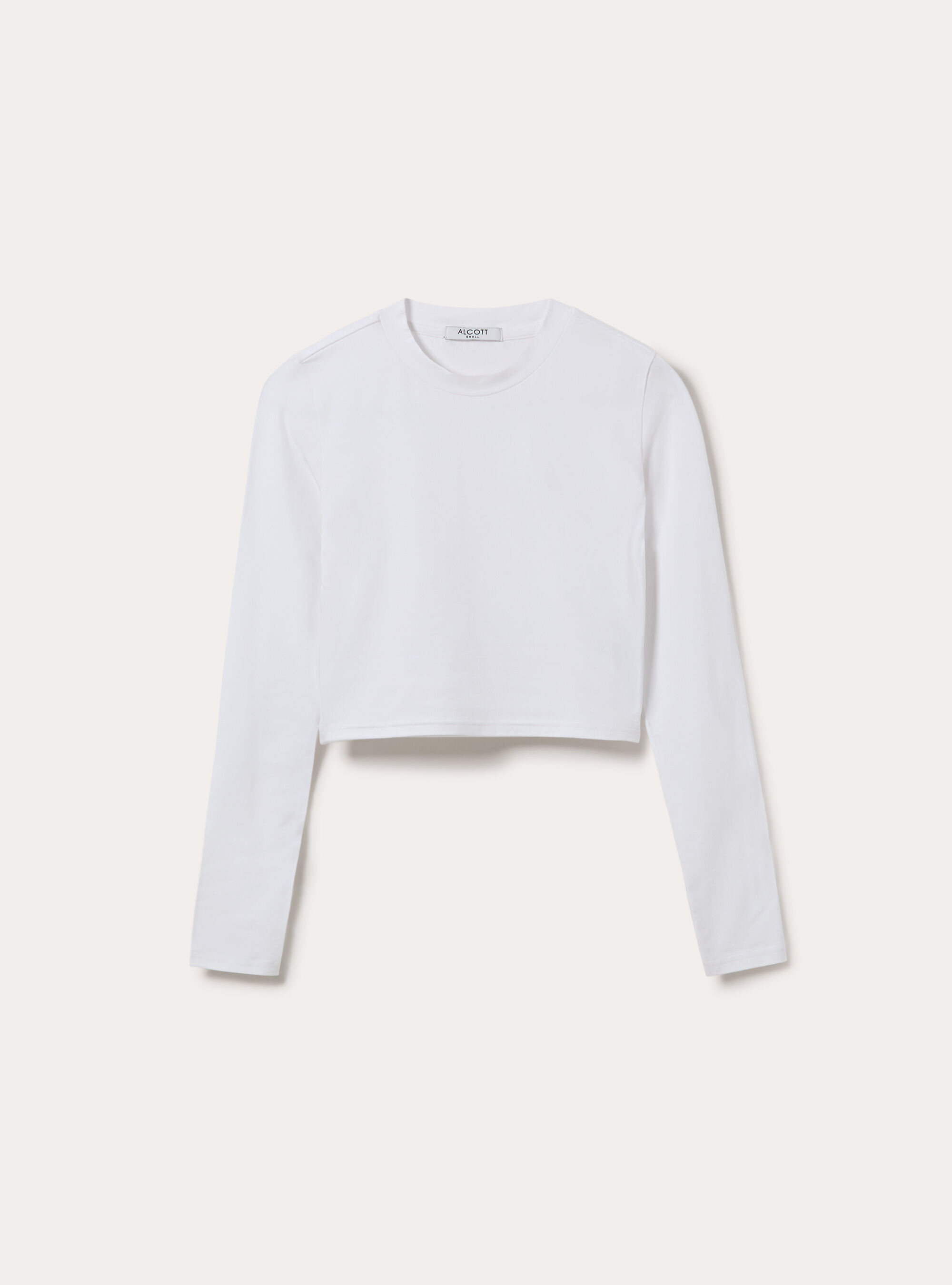 Maglia crop a maniche lunghe, WH2 WHITE