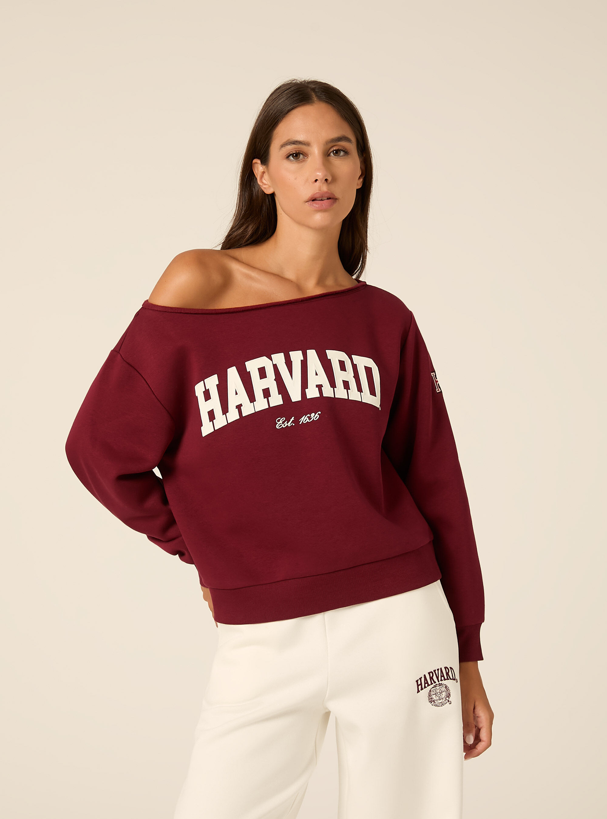 Felpa scollo a barca harvard