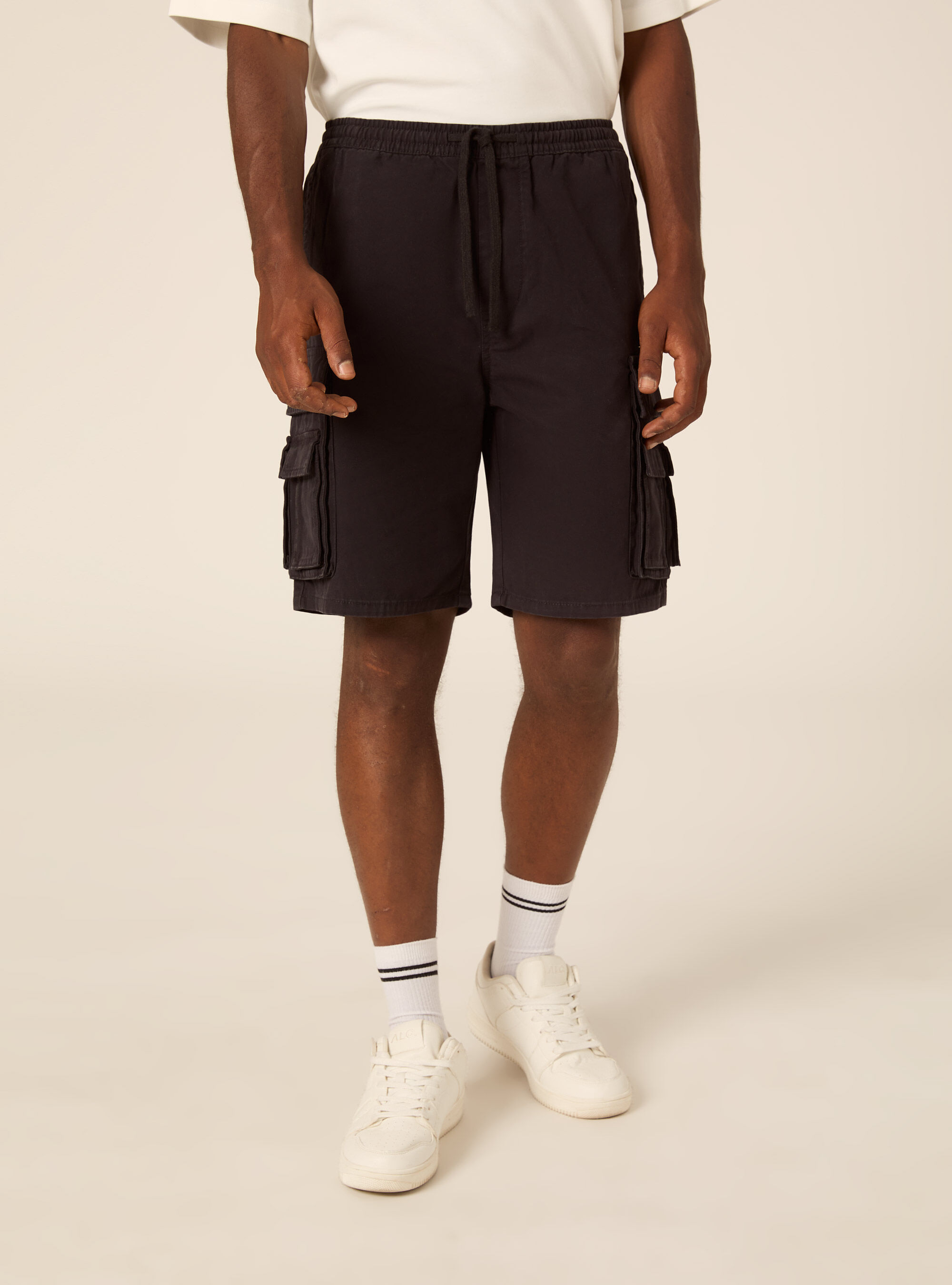 Bermuda cargo utility in canvas, BK1 BLACK