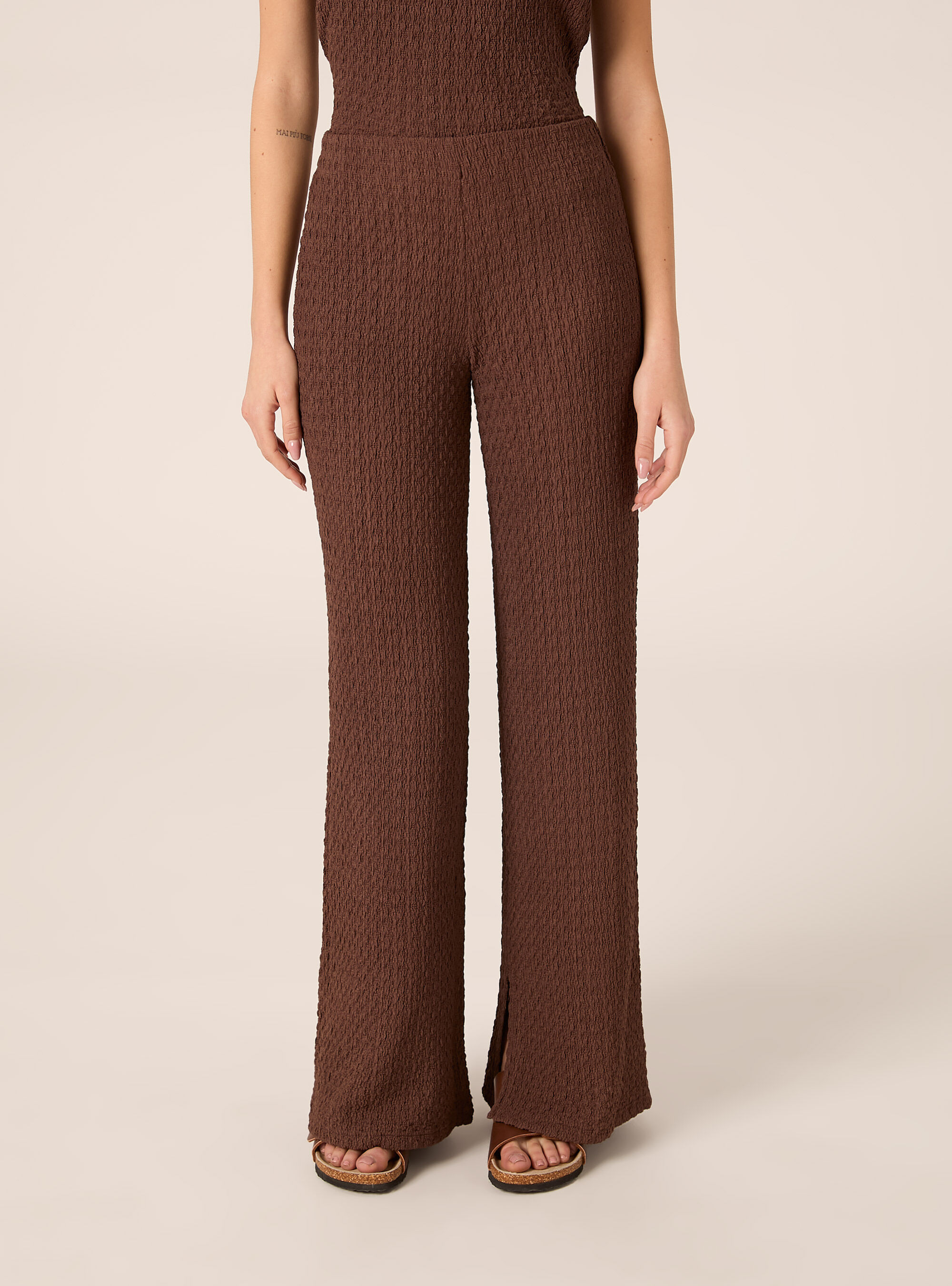 Hose aus Waffelstoff, BR1 BROWN DARK