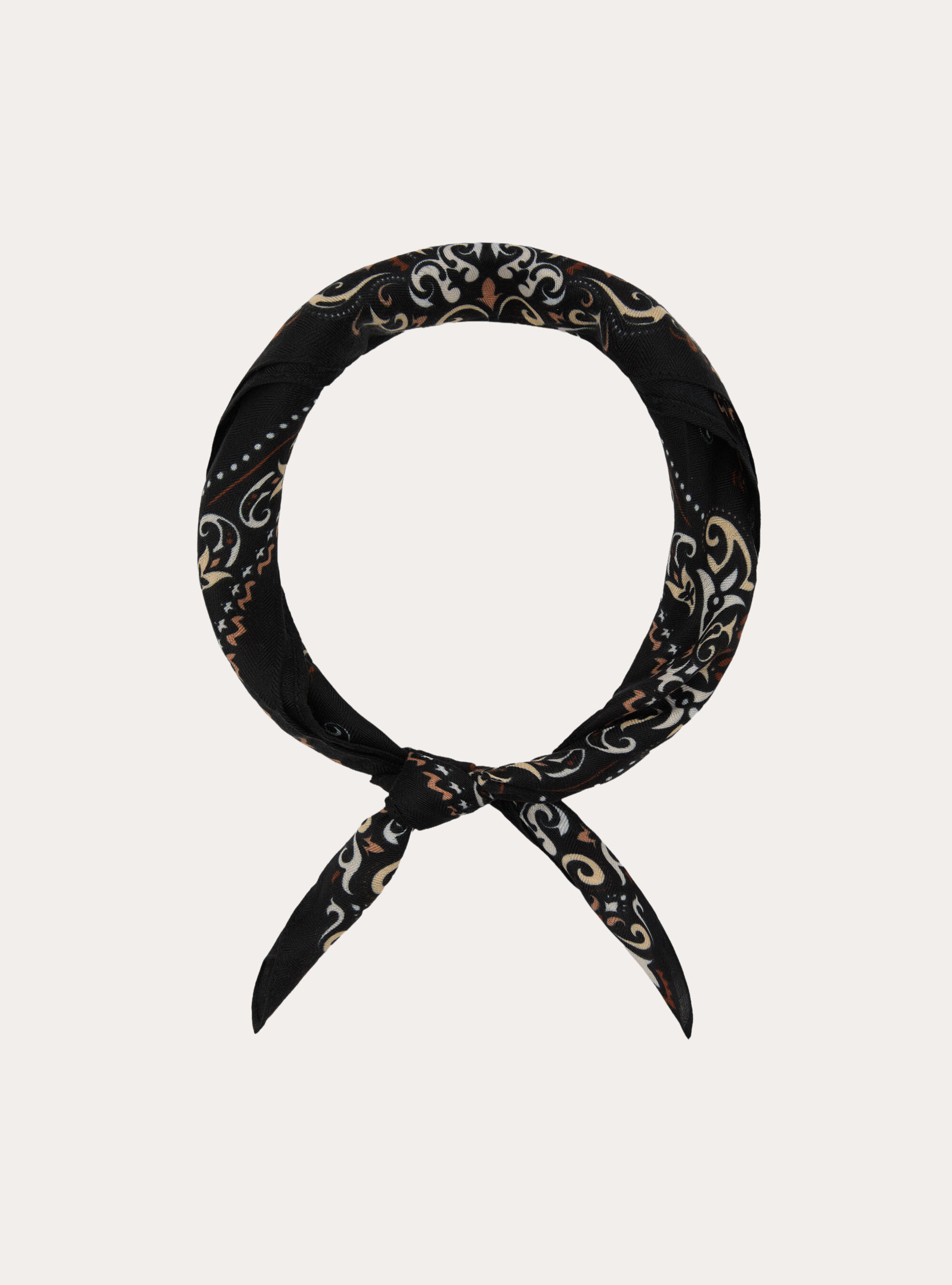 Sciarpa foulard stampa paisley, BK2 BLACK MEDIUM