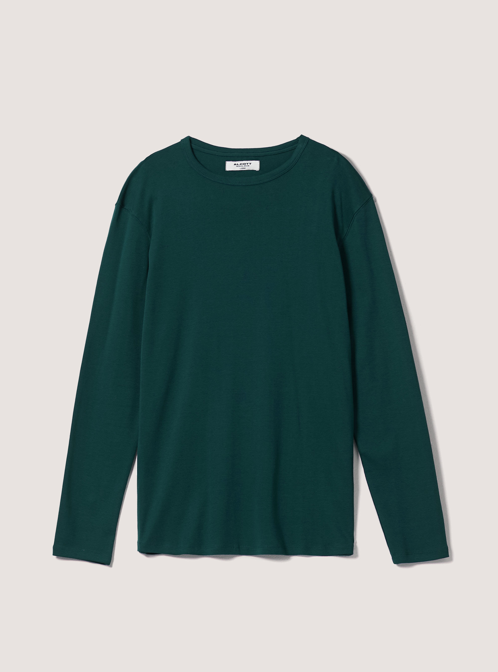 Long-sleeved cotton T-shirt, GN1 GREEN DARK