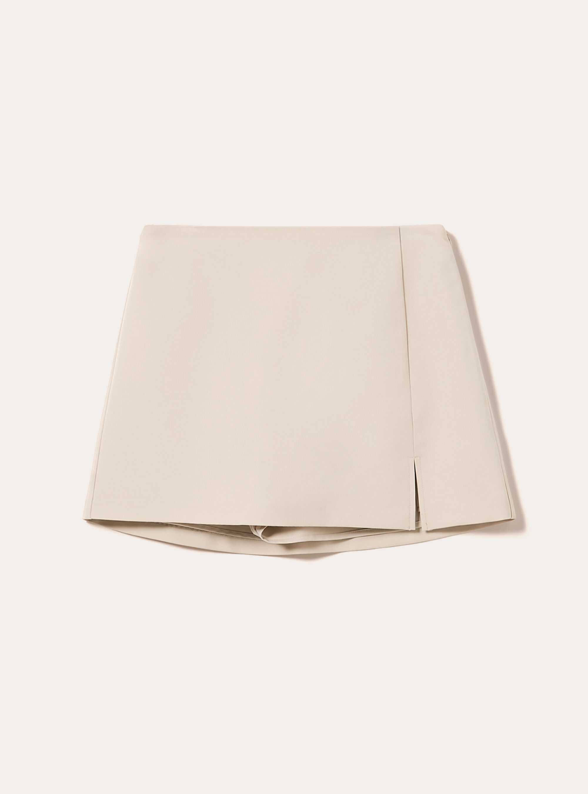 Falda pantal&oacute;n mini lisa, BG2 BEIGE MEDIUM