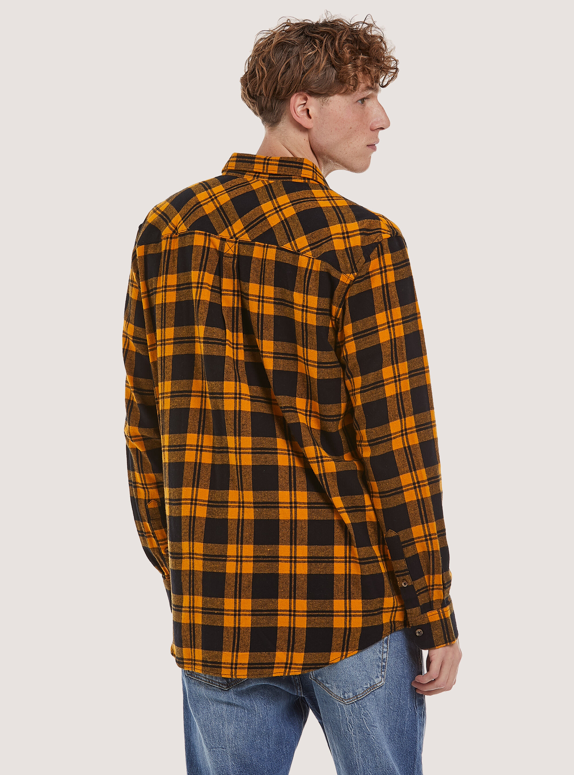 Checked Flannel Shirt, SE2 SENAPE MEDIUM