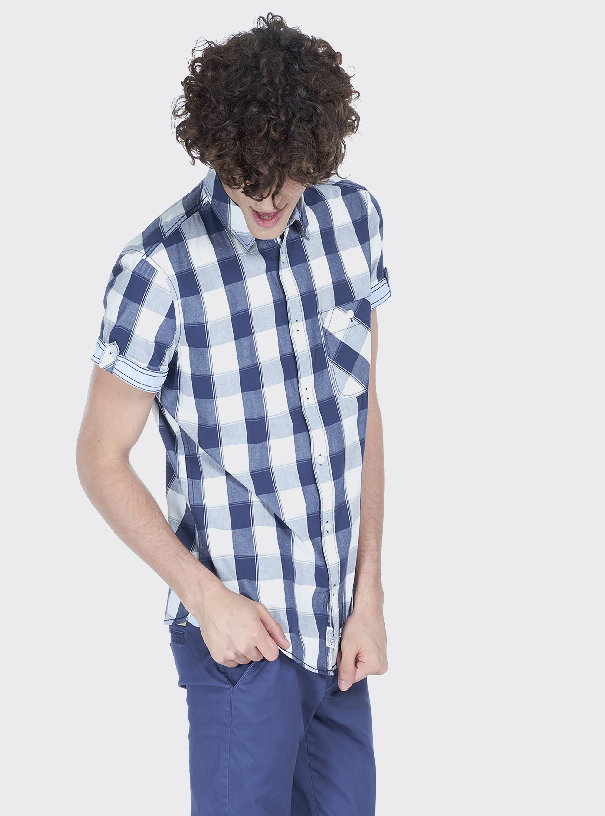 Chemise &agrave; carreaux manches courtes, C031 INK