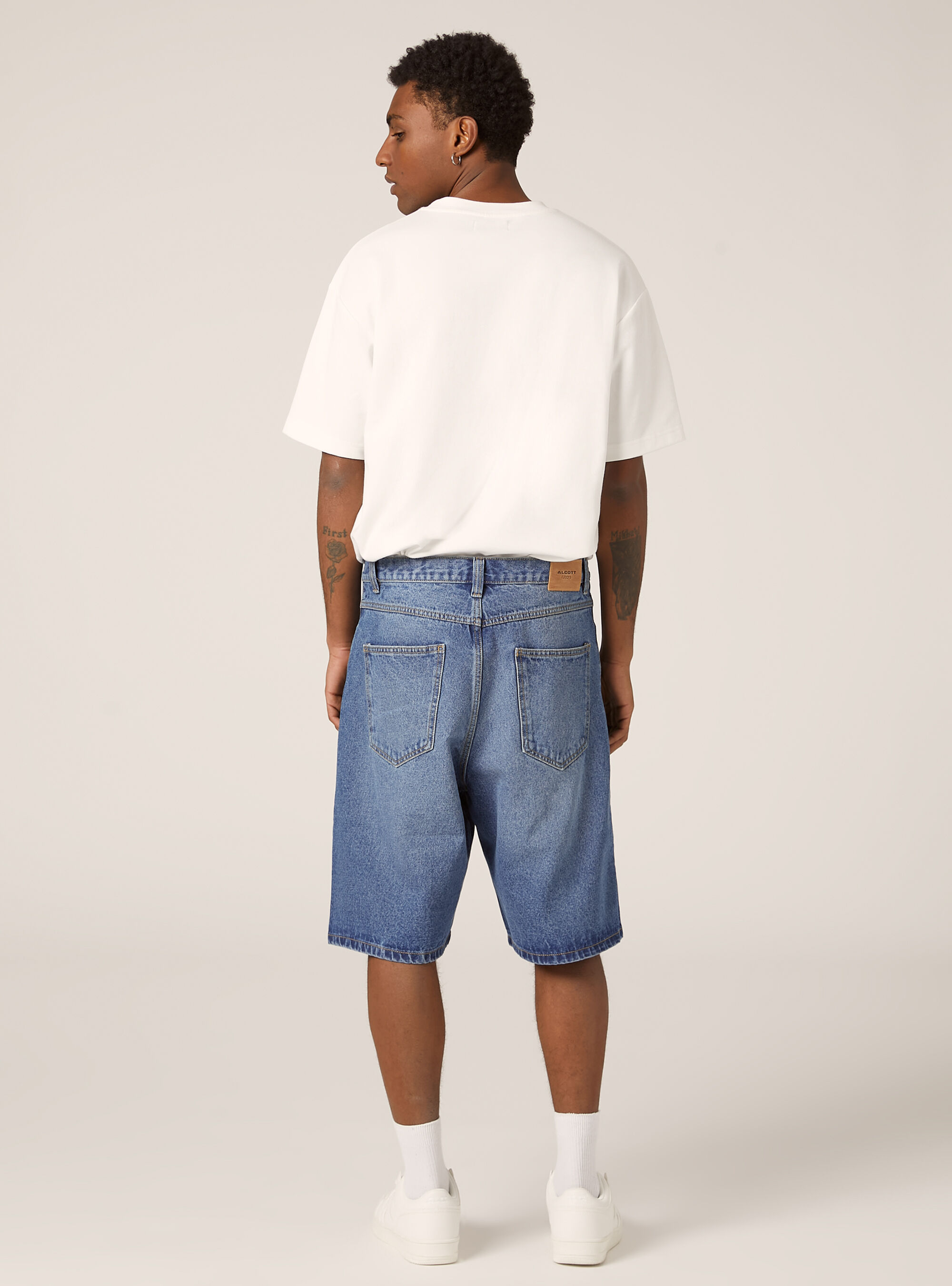 Bermuda loose fit en denim, D003 MEDIUM BLUE