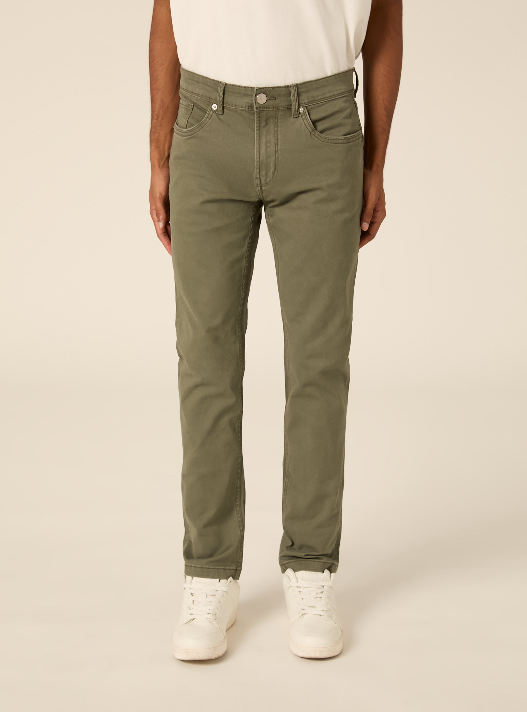 Pantaloni 5 tasche in twill