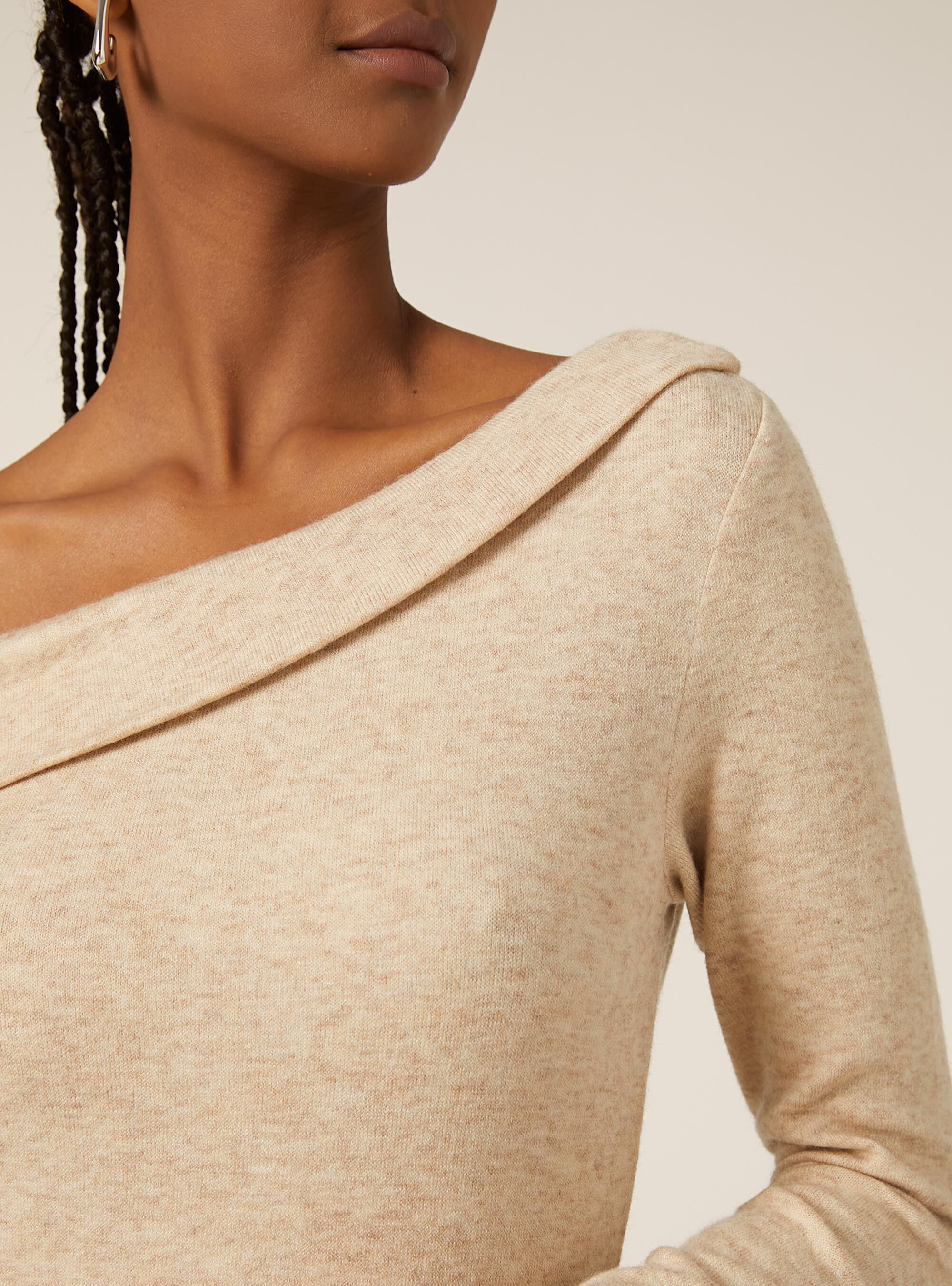 Maglia scollo bardot, BG2 BEIGE MEDIUM