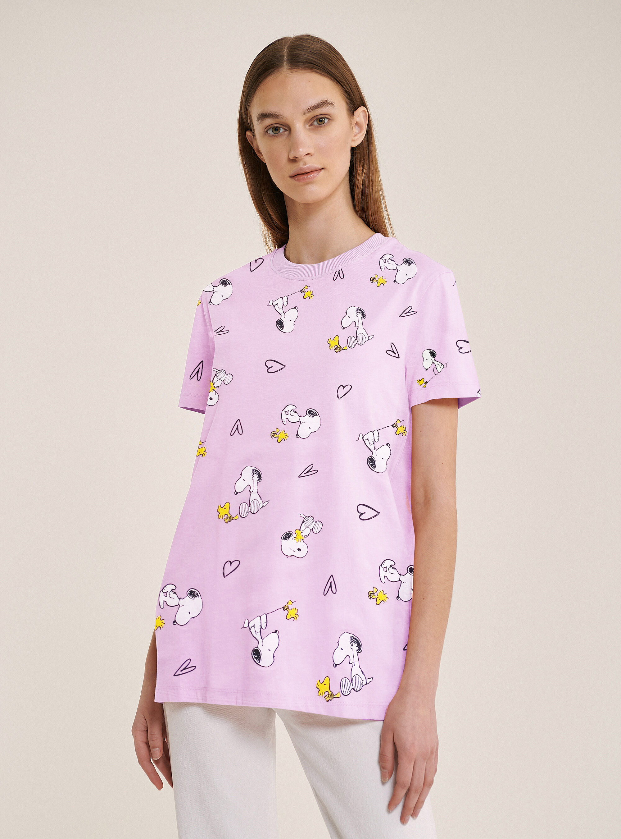 T-shirt Peanuts x Alcott all over, C4546 LILLAC
