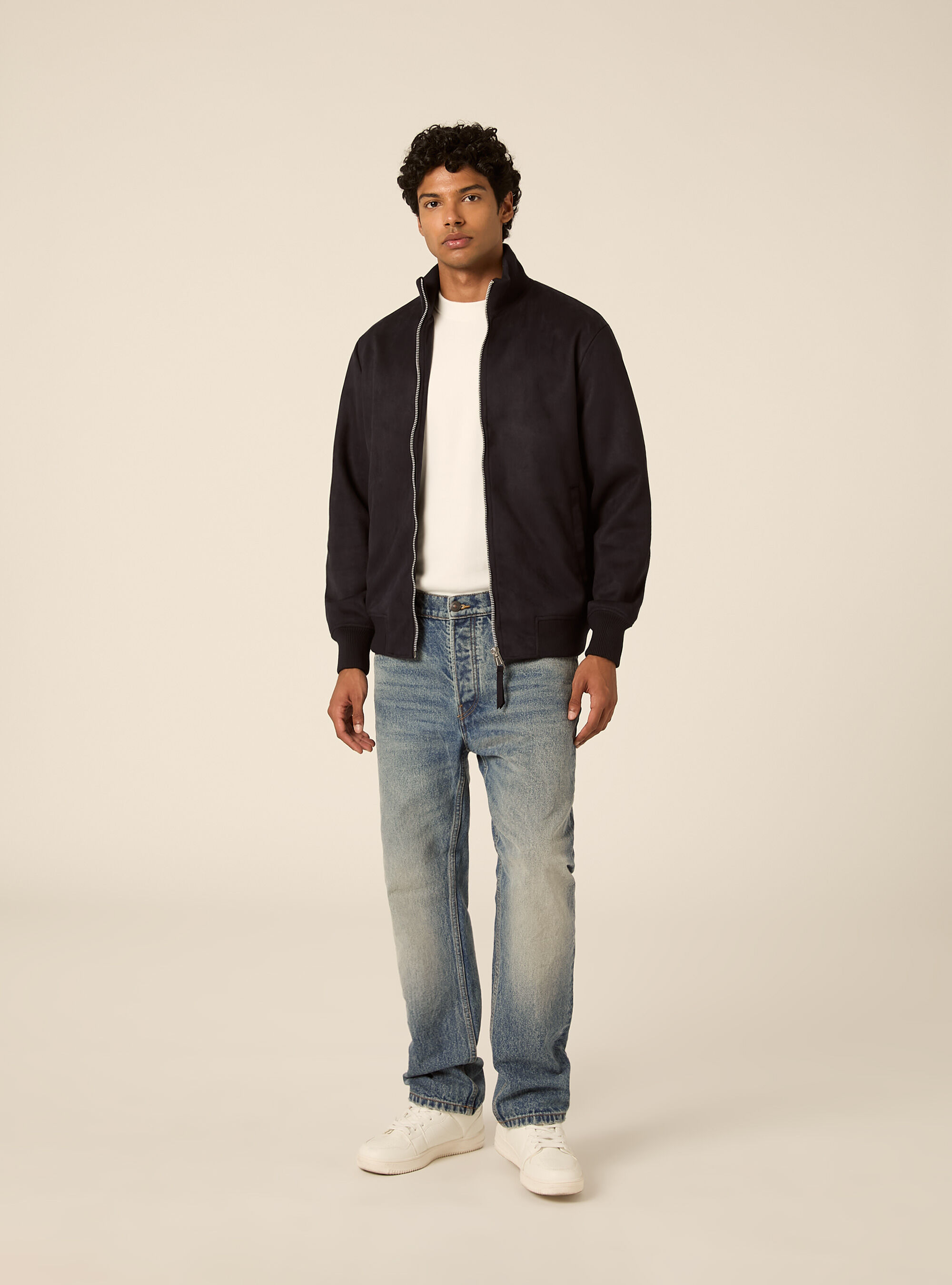 Giubbotto bomber effetto suede
