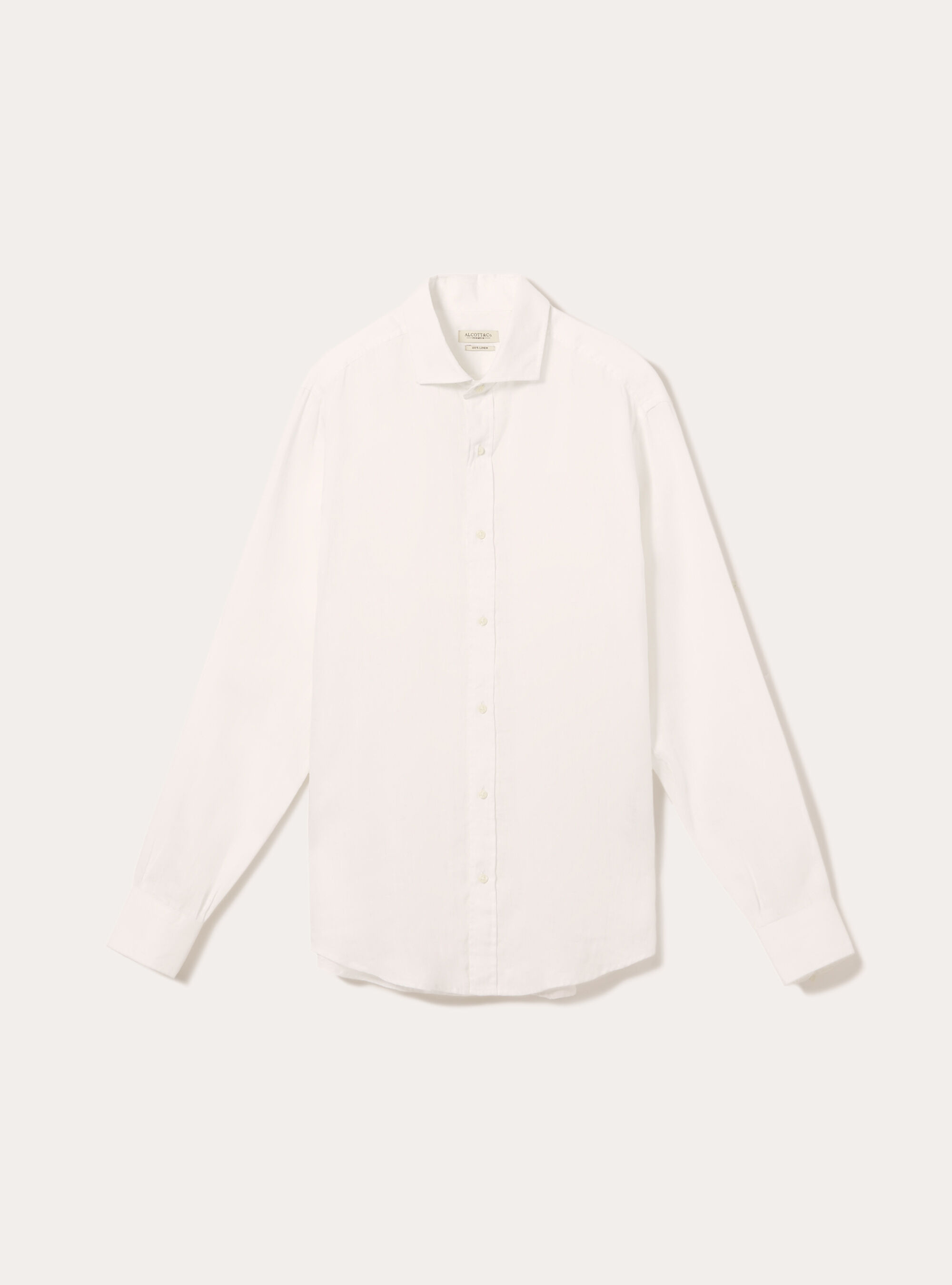Long-sleeved pure linen shirt, WH3 WHITE