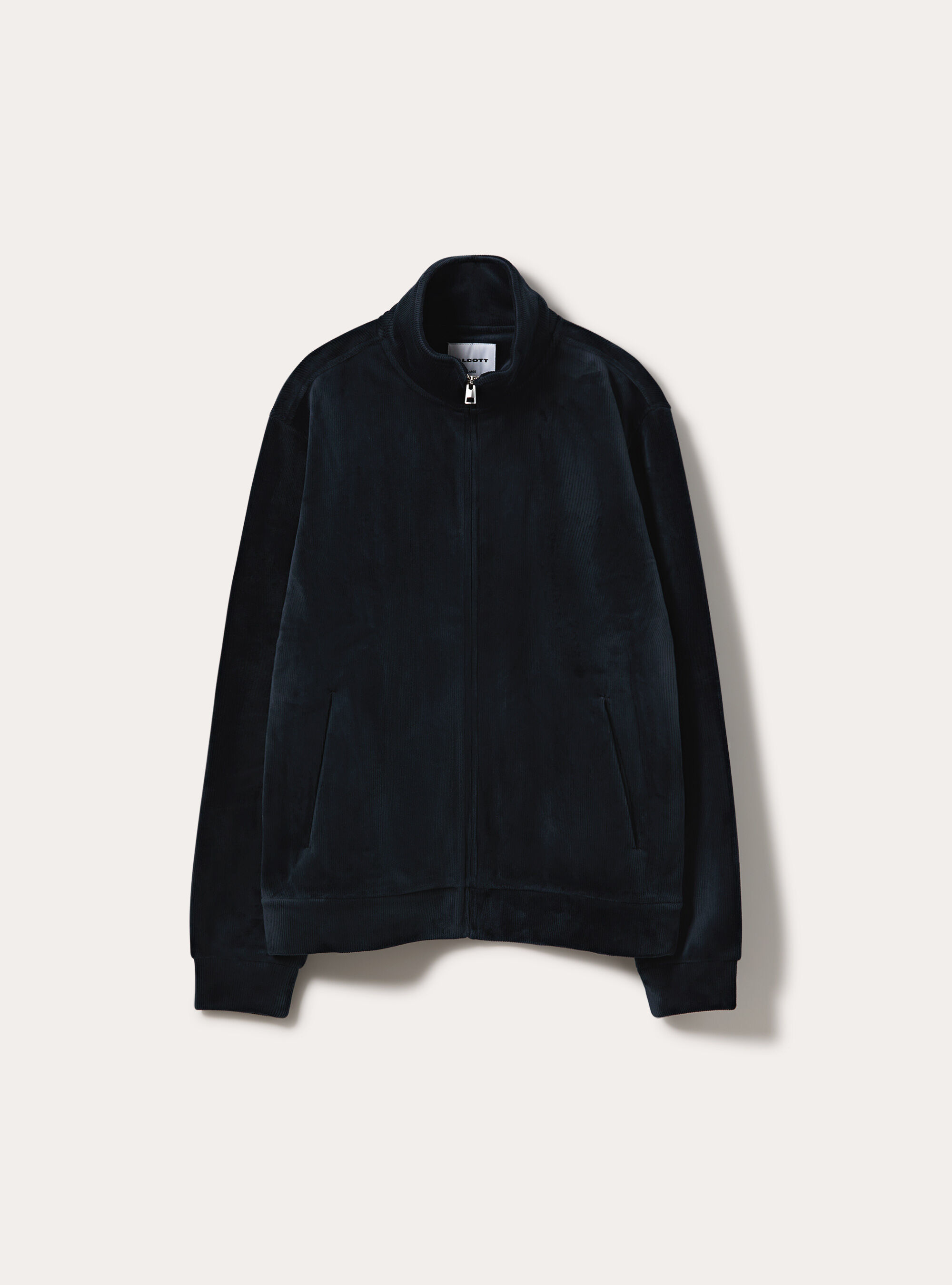 Zip up corduroy cardigan with high neck, NA2 NAVY MEDIUM