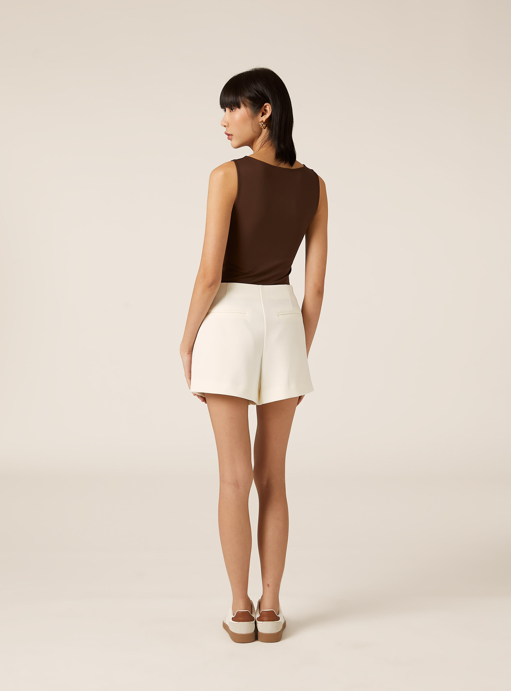 Skort basic a vita alta, WH2 WHITE