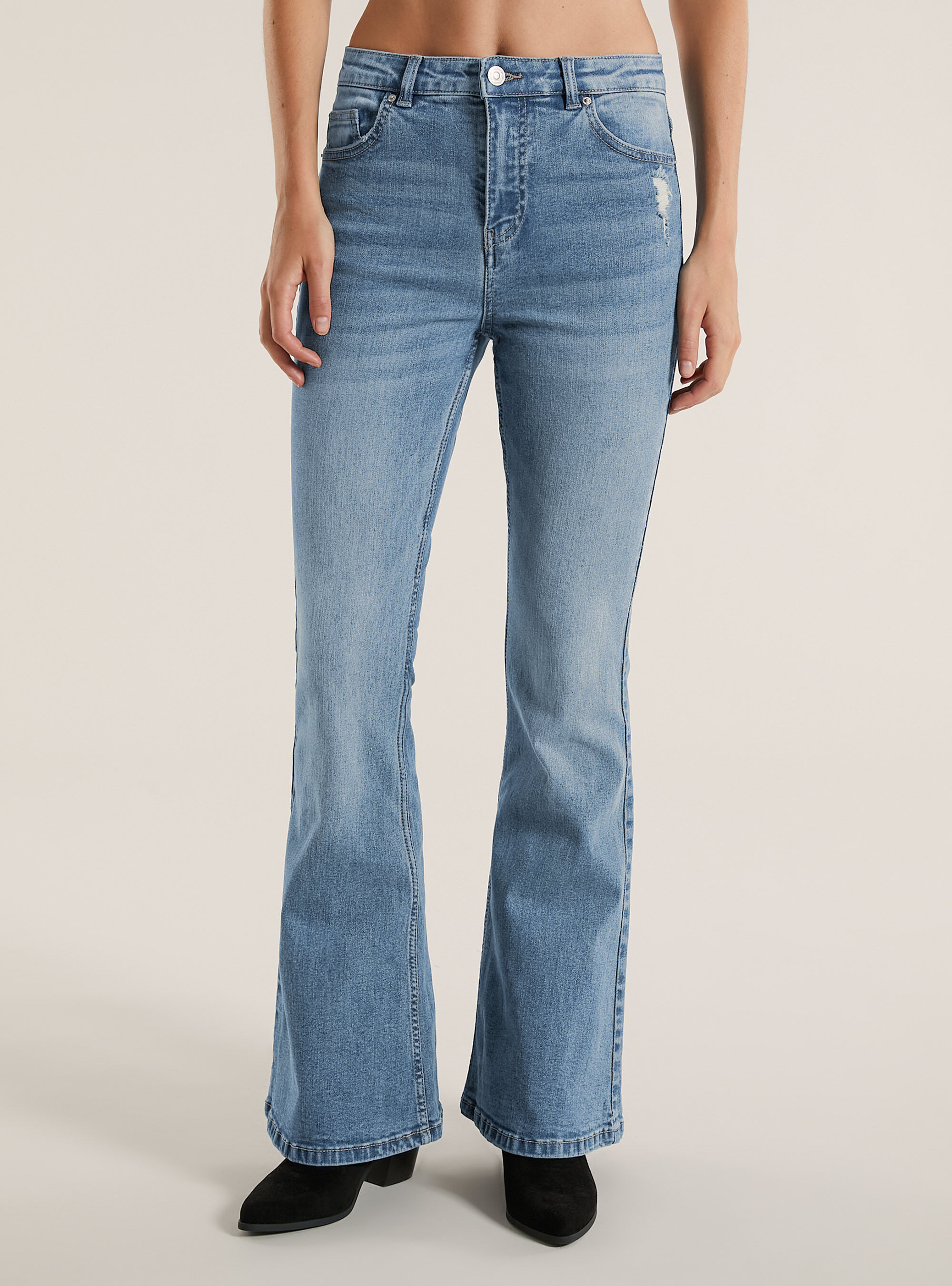 Jean flare taille haute shop