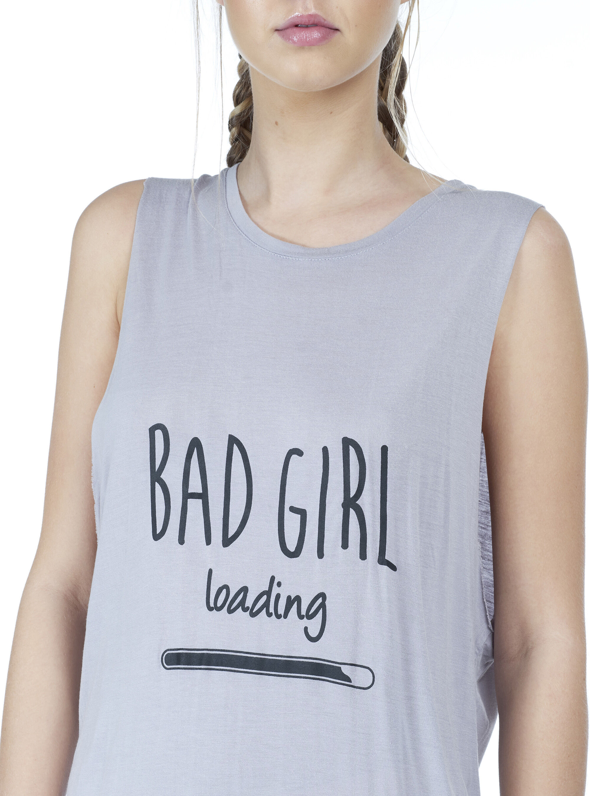 Top oversize fit con slogan, C0184 PEARL