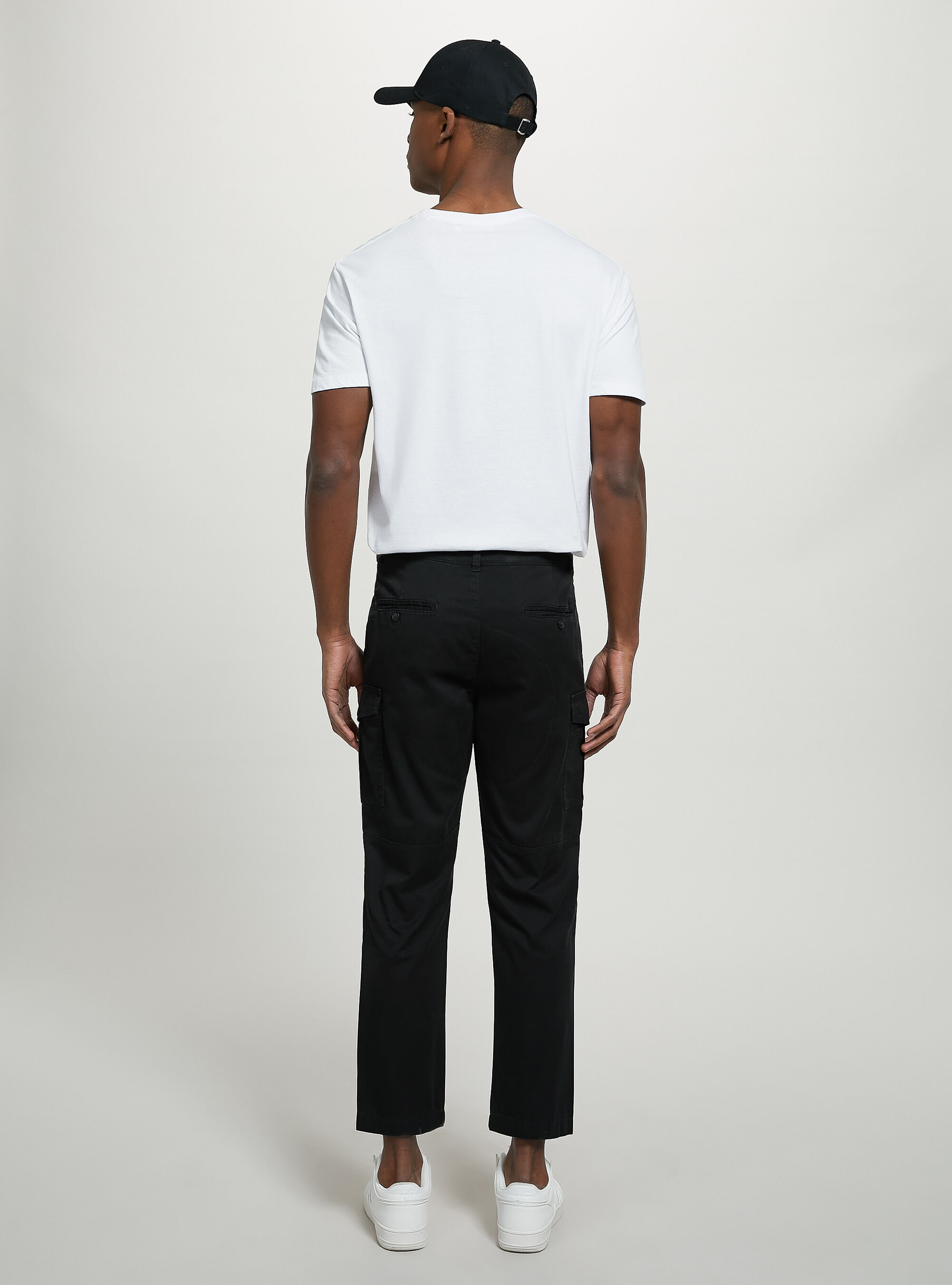 Pantal&oacute;n cargo de sarga, BK1 BLACK