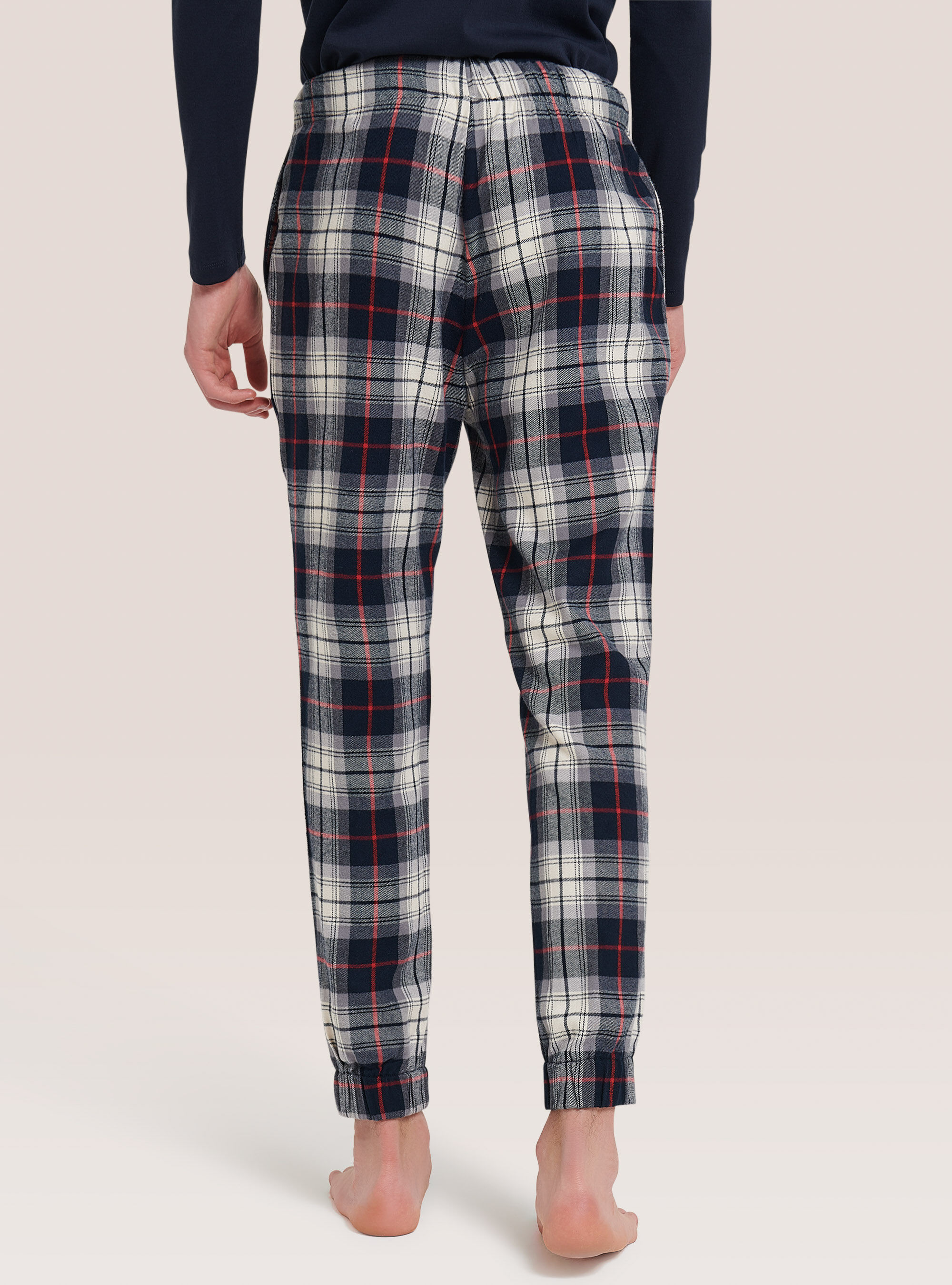 Tartan pyjama trousers, BLUE NAVY