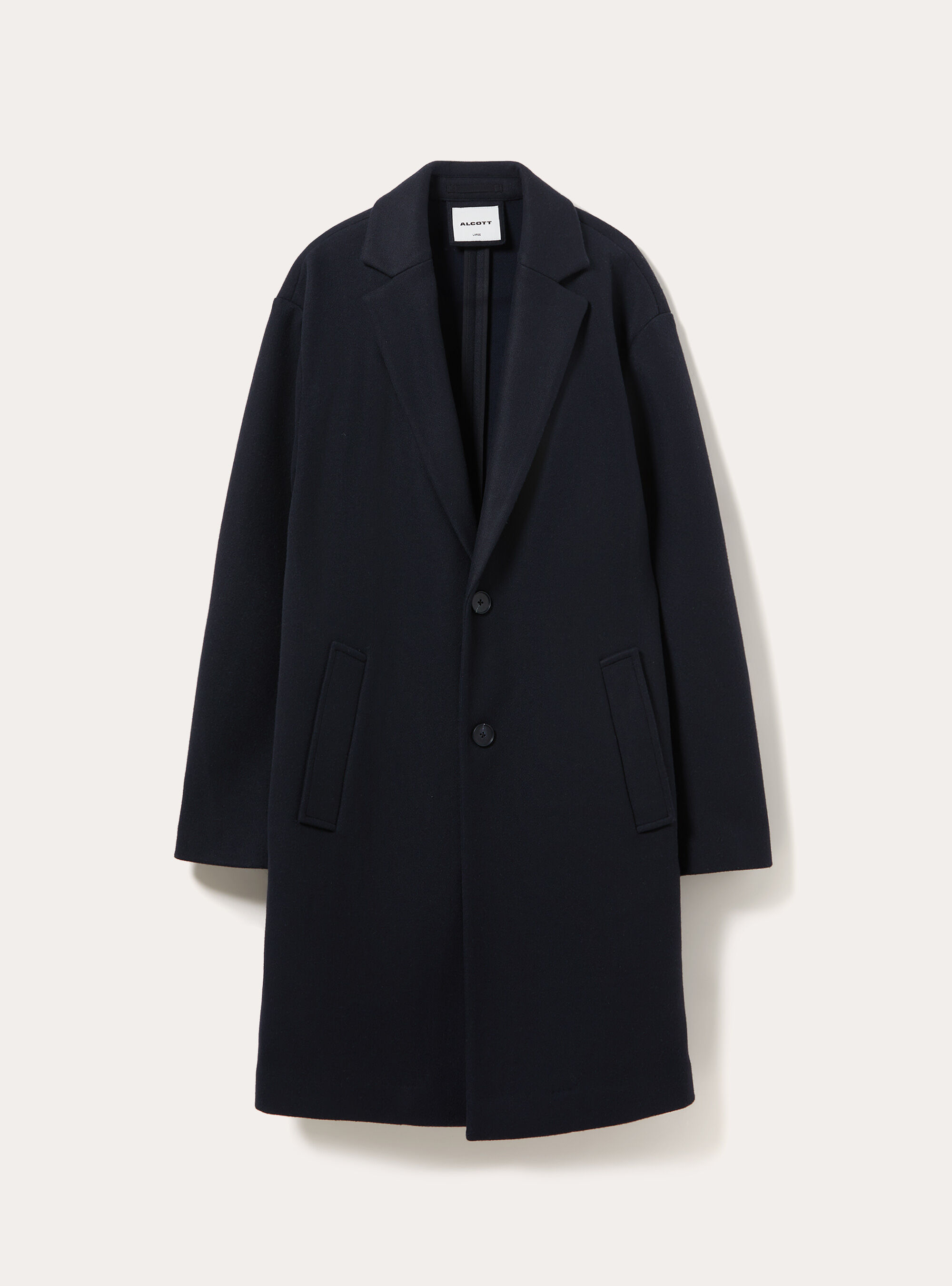 Unlined single breasted coat with lapels, NA1 NAVY DARK