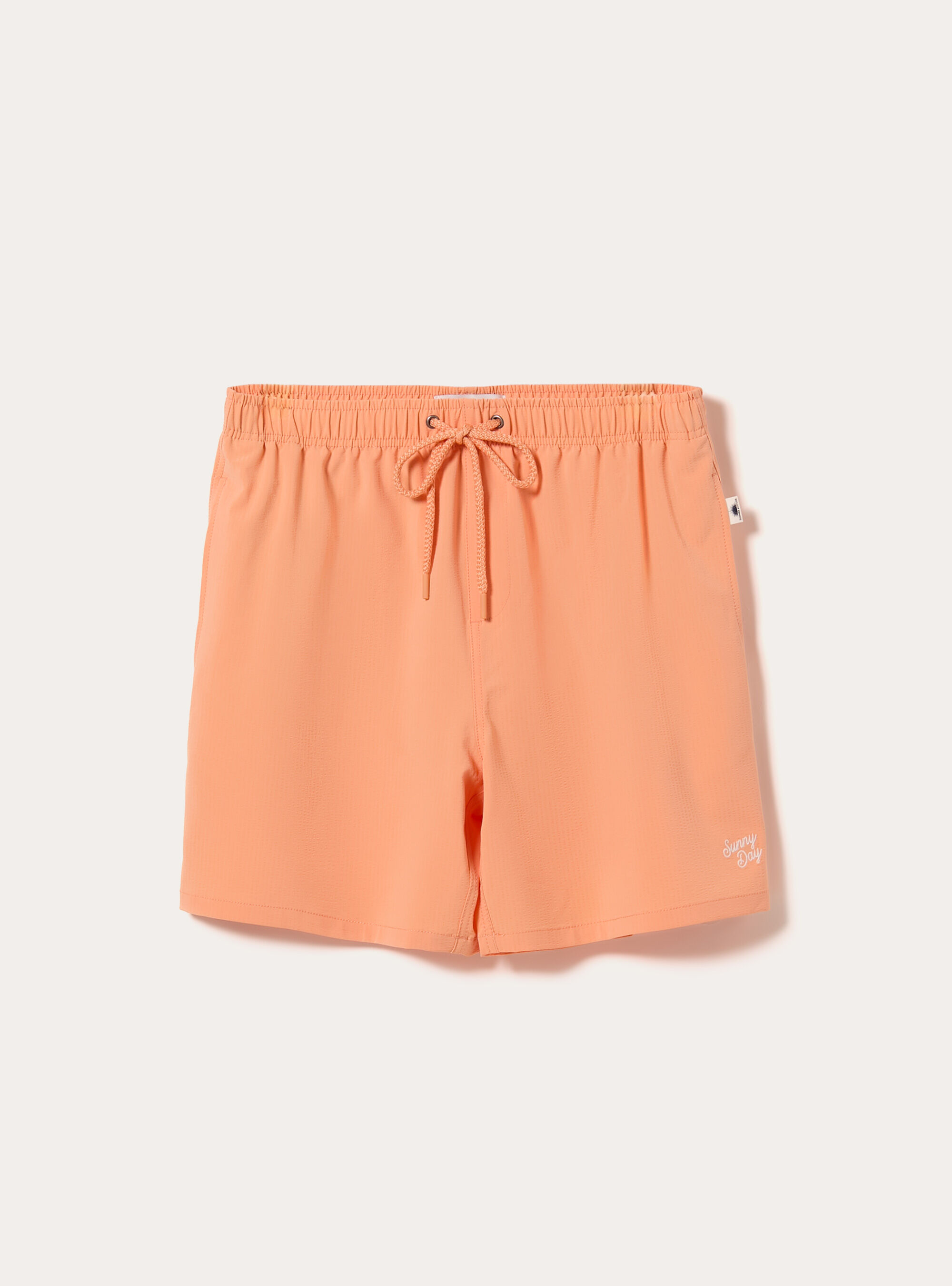 Plain-coloured seersucker swimming costume, OR3 ORANGE LIGHT