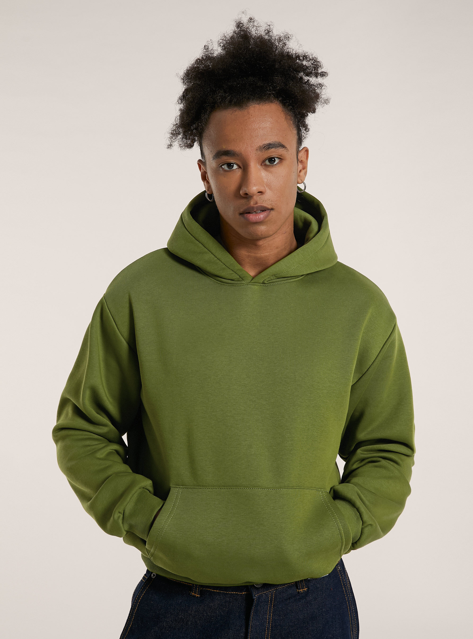 Boxy Fit Hoodie Genderless, LI1 LIME DARK