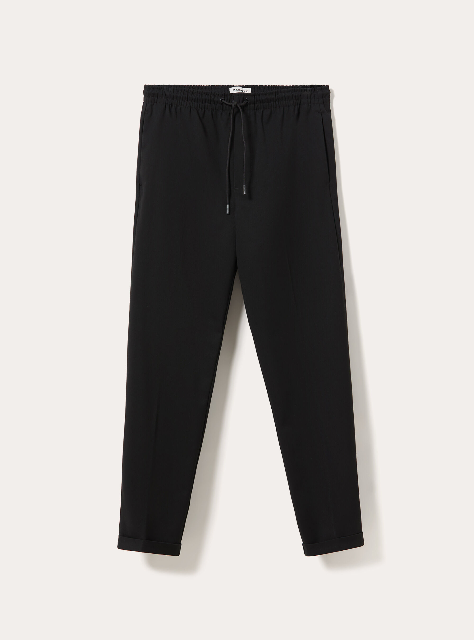Tailored jogger trousers with elasticated drawstring waist, BK1 BLACK