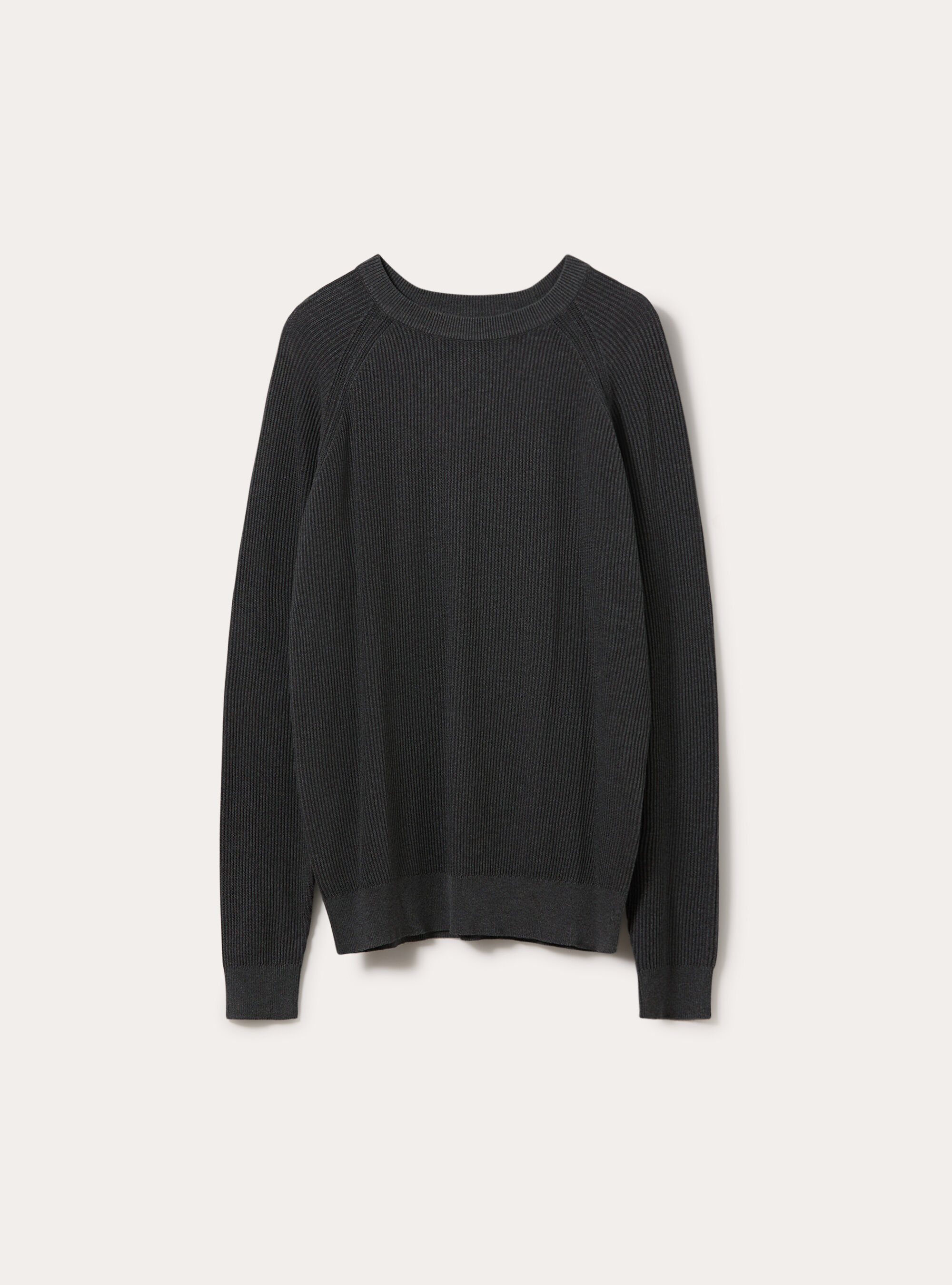 Maglia girocollo in misto cotone regular fit, MGY1 GREY MEL DARK
