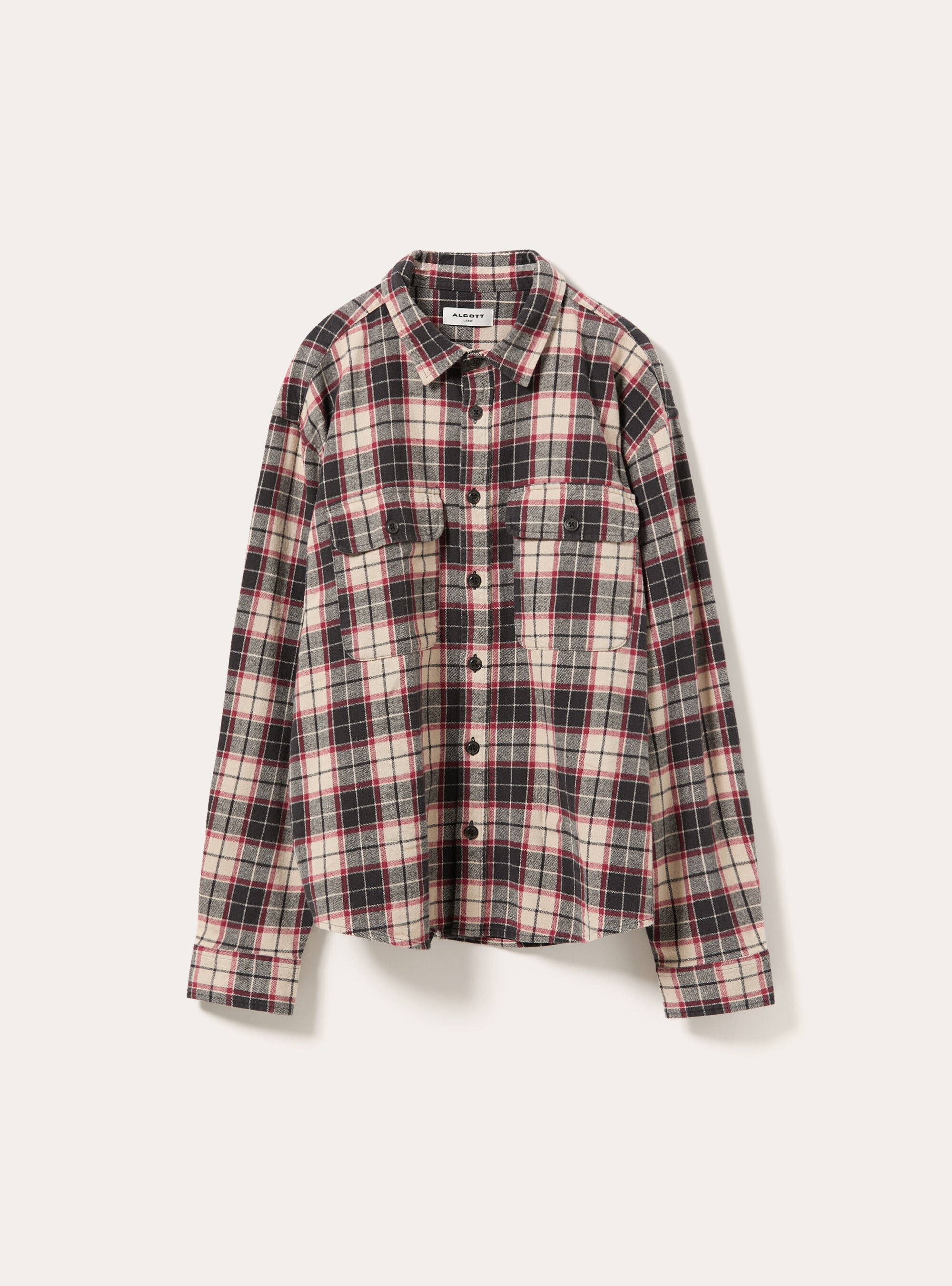 Camicia flanella quadri, BK1 BLACK