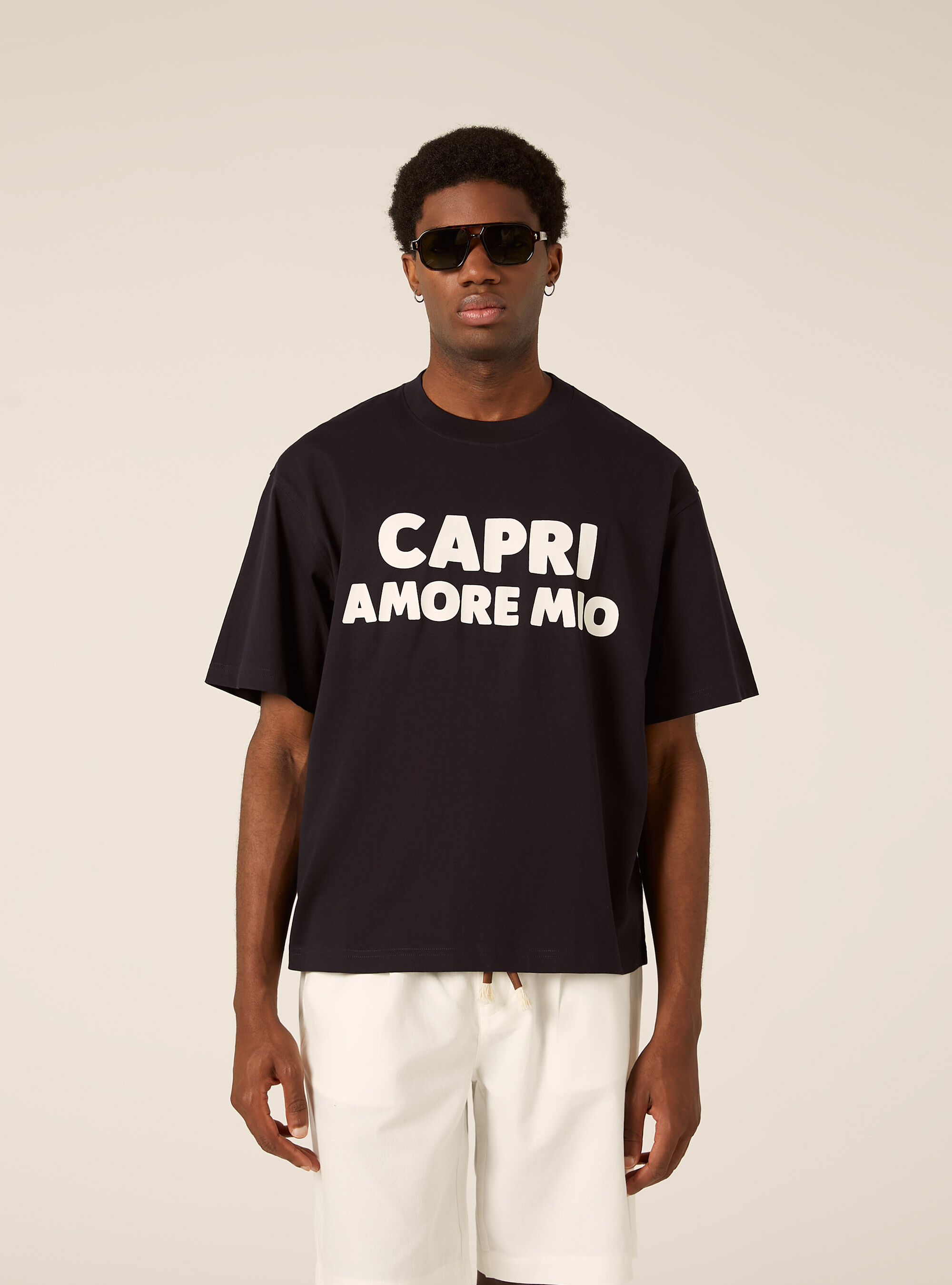 T-shirt boxy capri amore mio, NA1 NAVY DARK