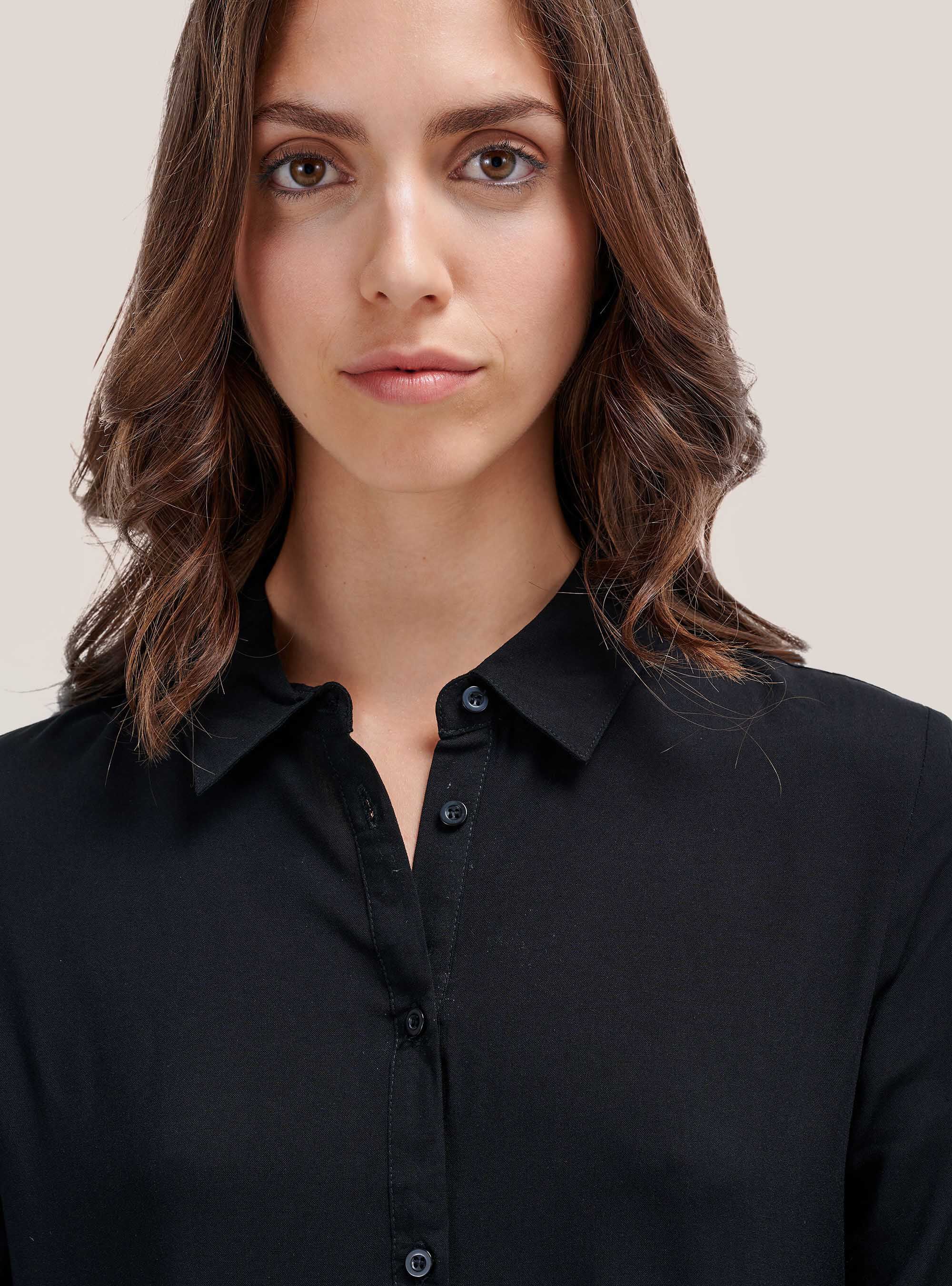 Vestido con volantes, NEGRO