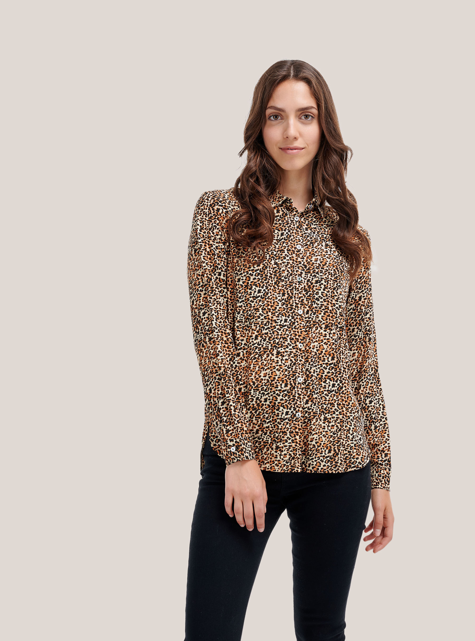 Camicia con stampa animalier, ANIMALIER