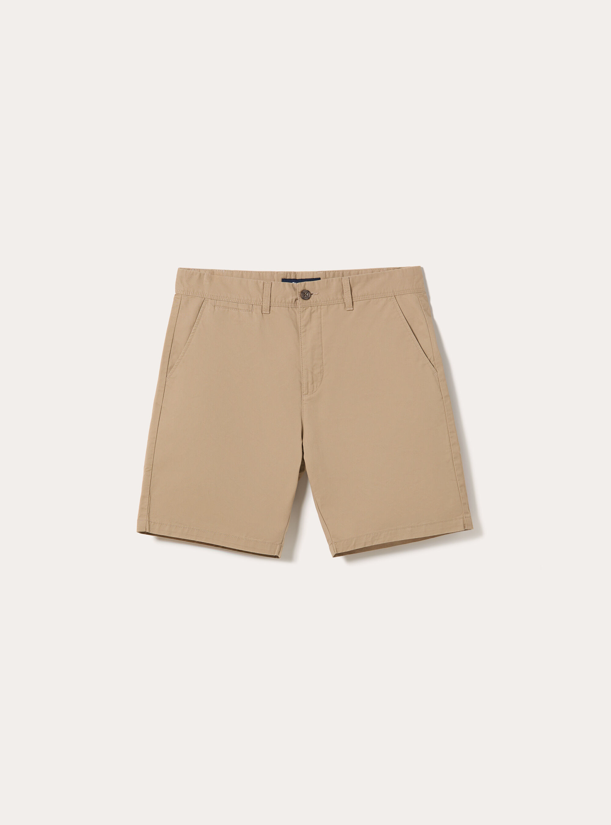 Bermudas de sarga de ajuste liso, BG2 BEIGE MEDIUM