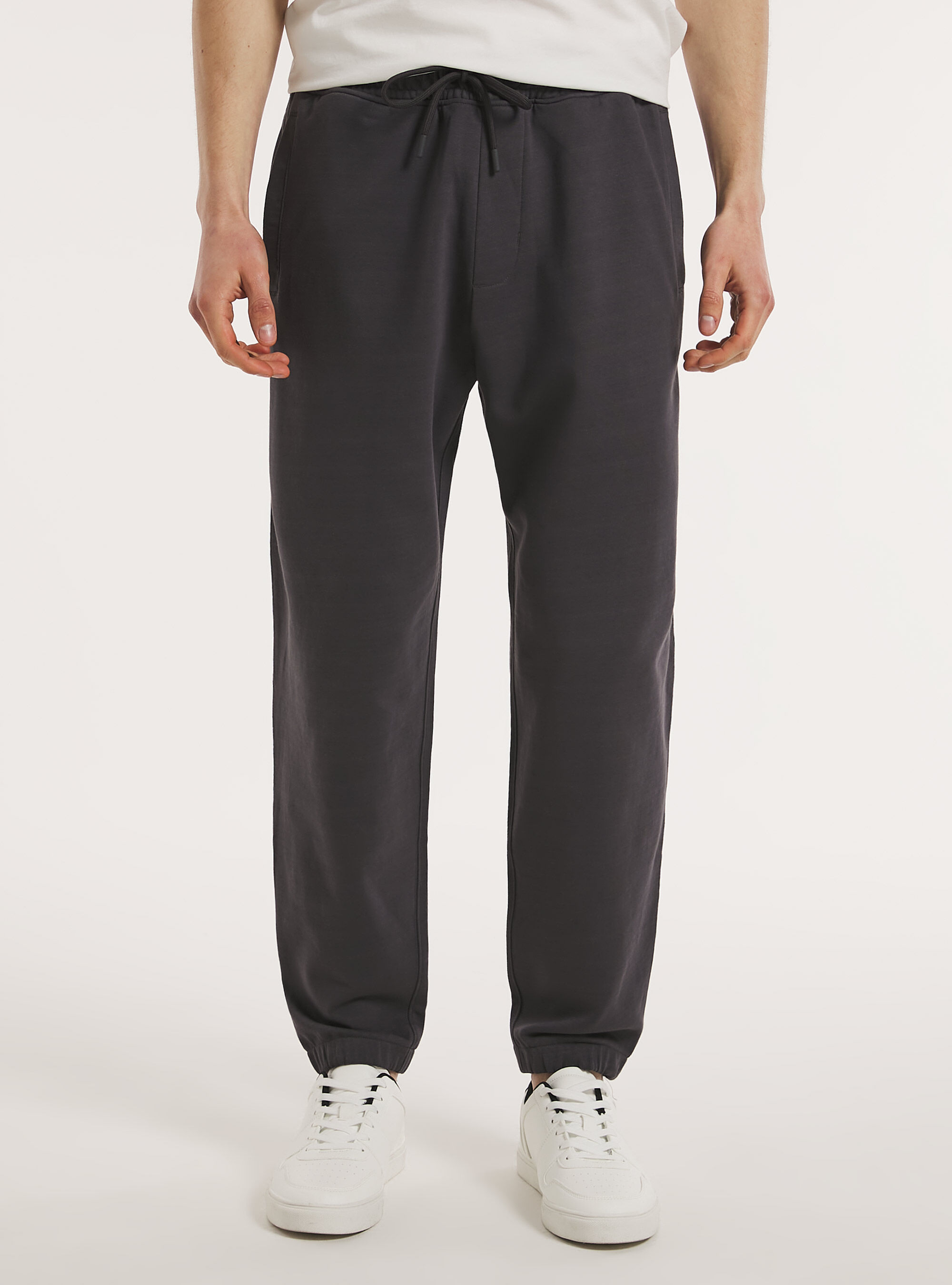 Pantalon jogger en peluche, GY1 GREY DARK