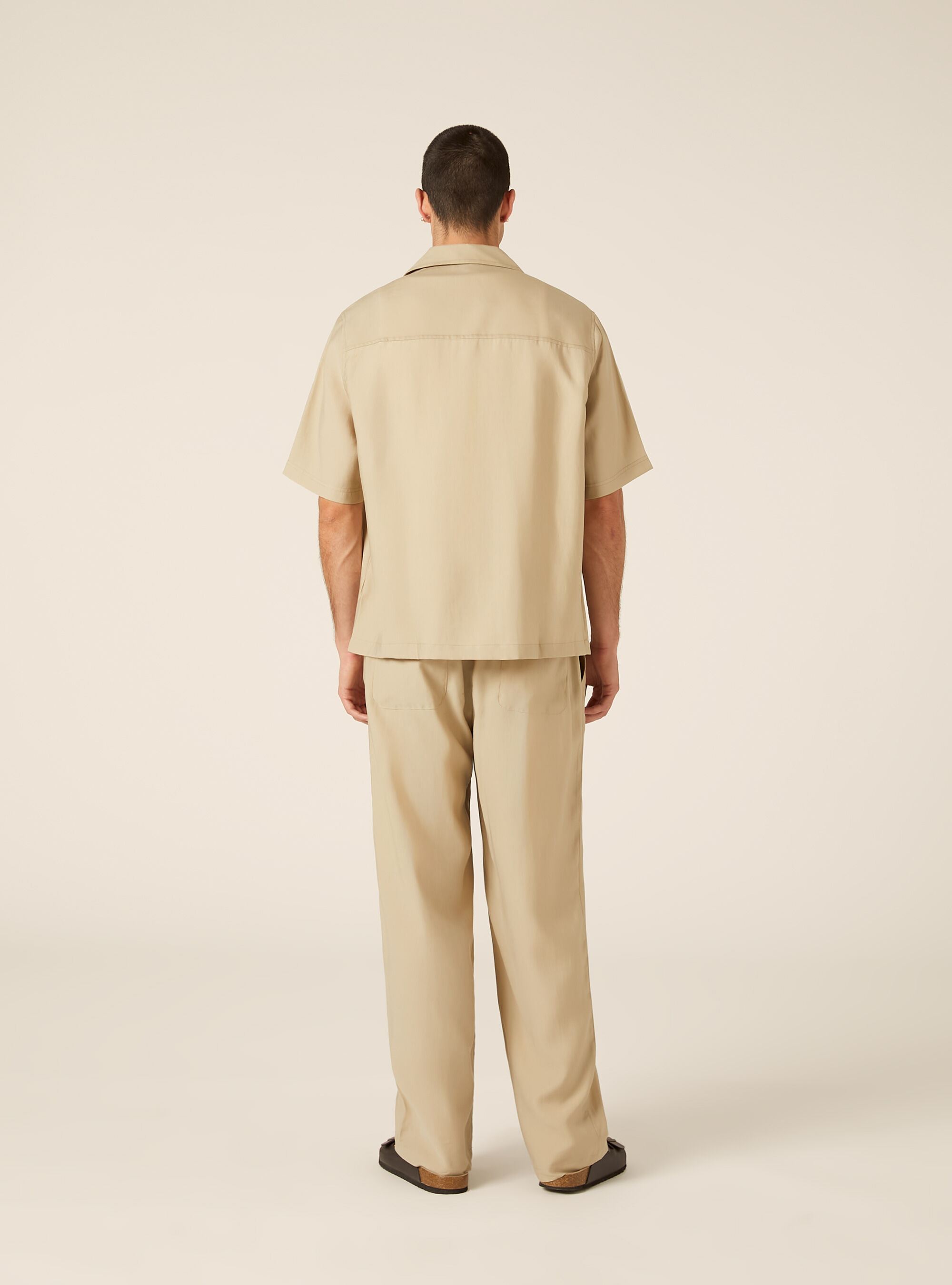 Short Sleeve Fluid Shirt, BG2 BEIGE MEDIUM